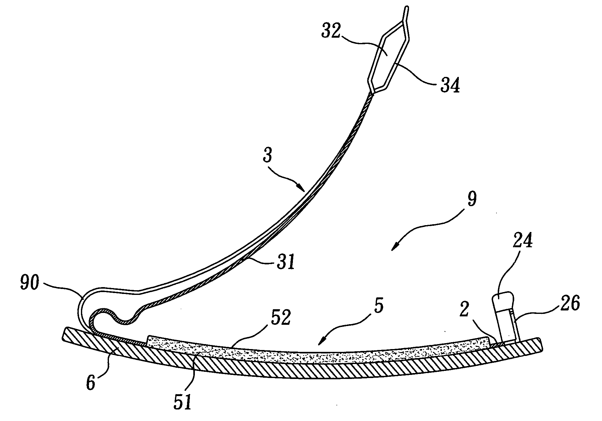 Hairpin with a bendable connection