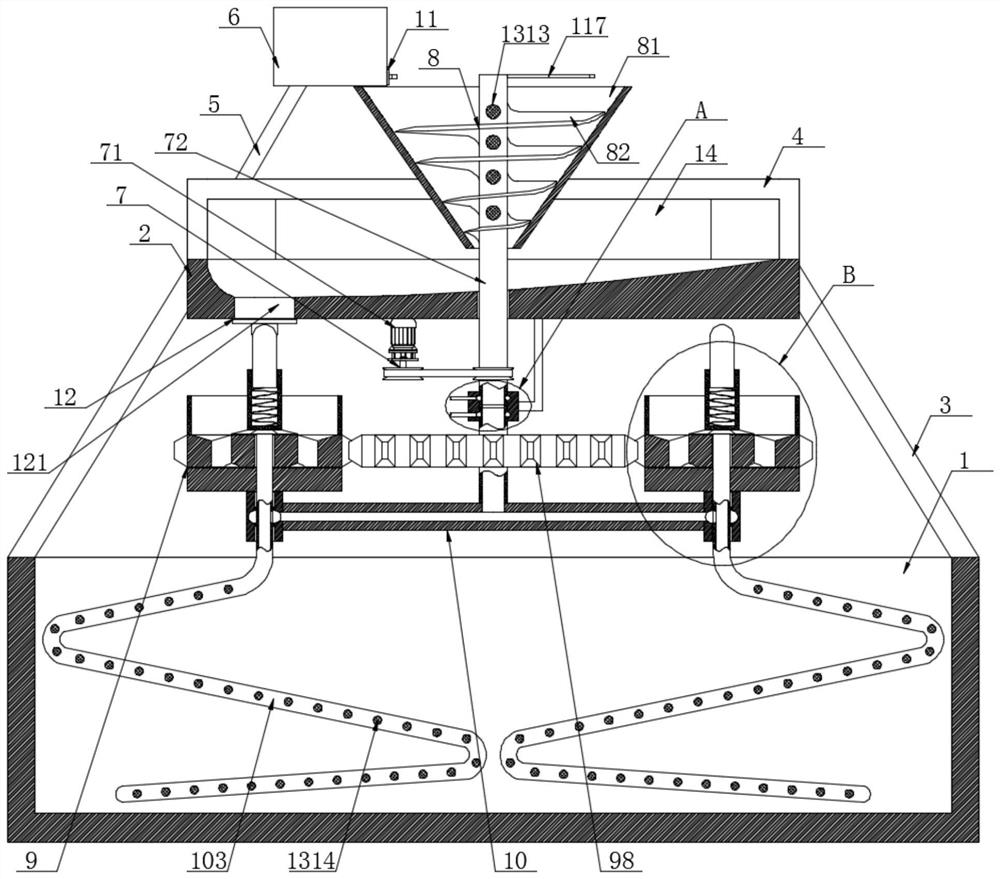 Pulping device for carton board body paper processing