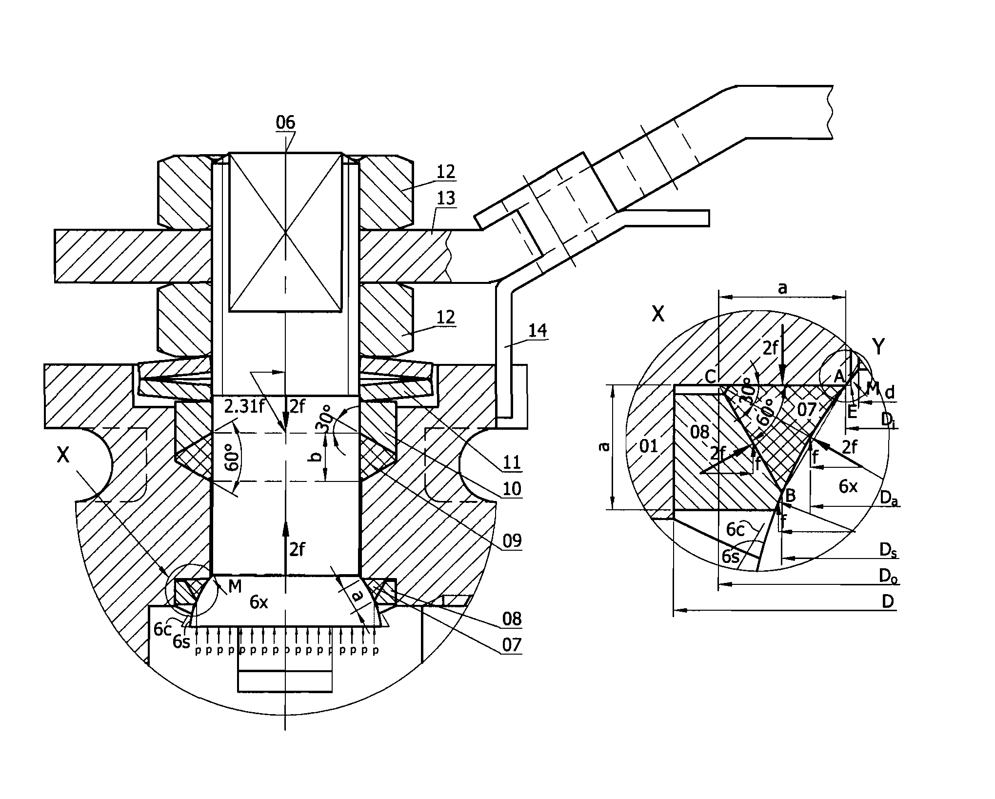 Stem shoulder seal with double rings and an assembly of independent dual stem seals