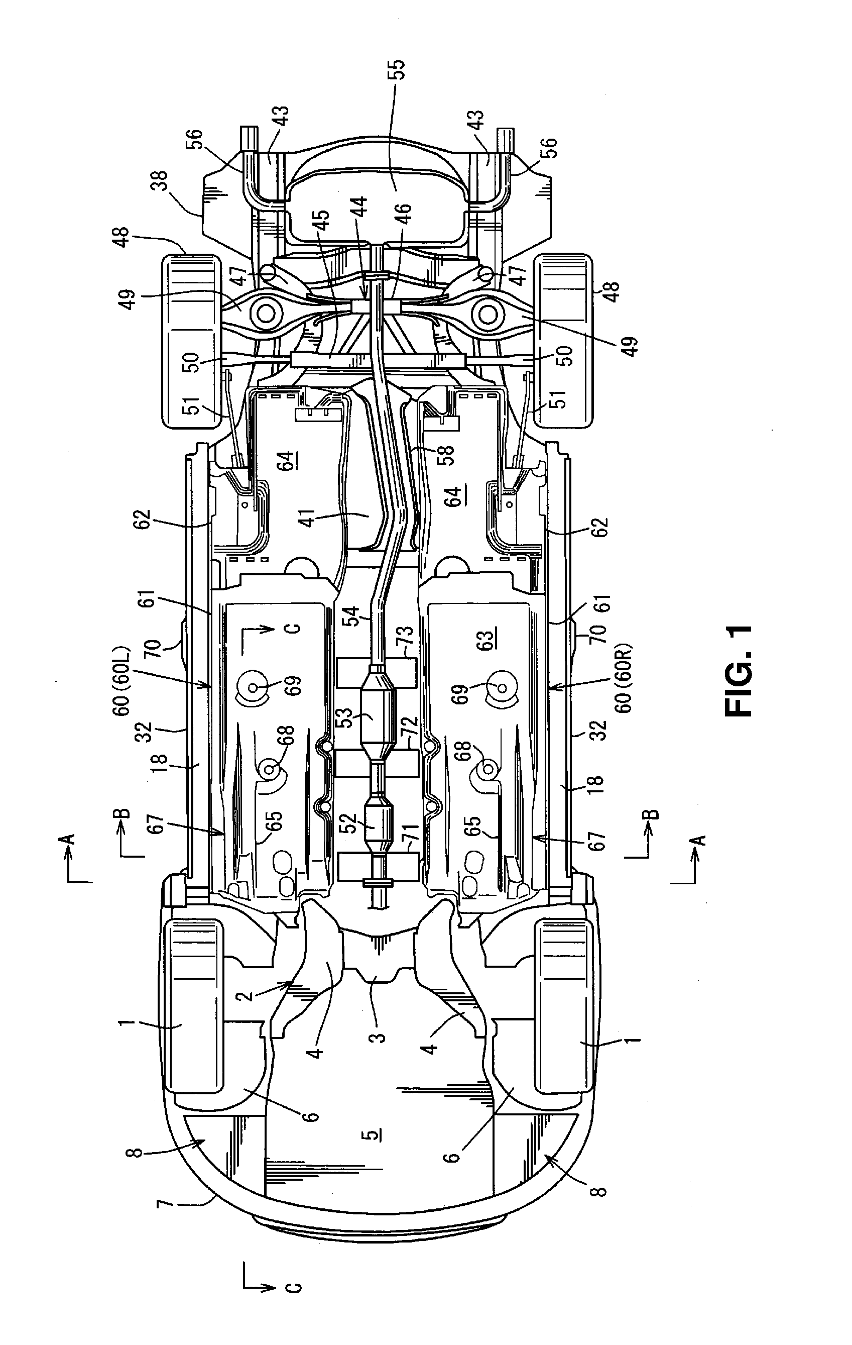 Underfloor structure of automotive vehicle