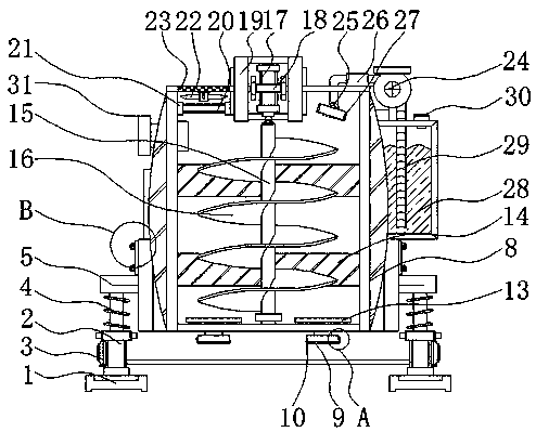 Smokeless granular chemical product mixing device with washing function