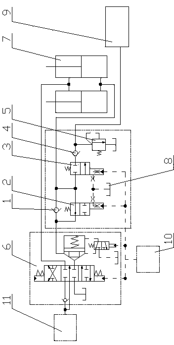 Movable arm potential energy recycle control device of hydraulic excavator