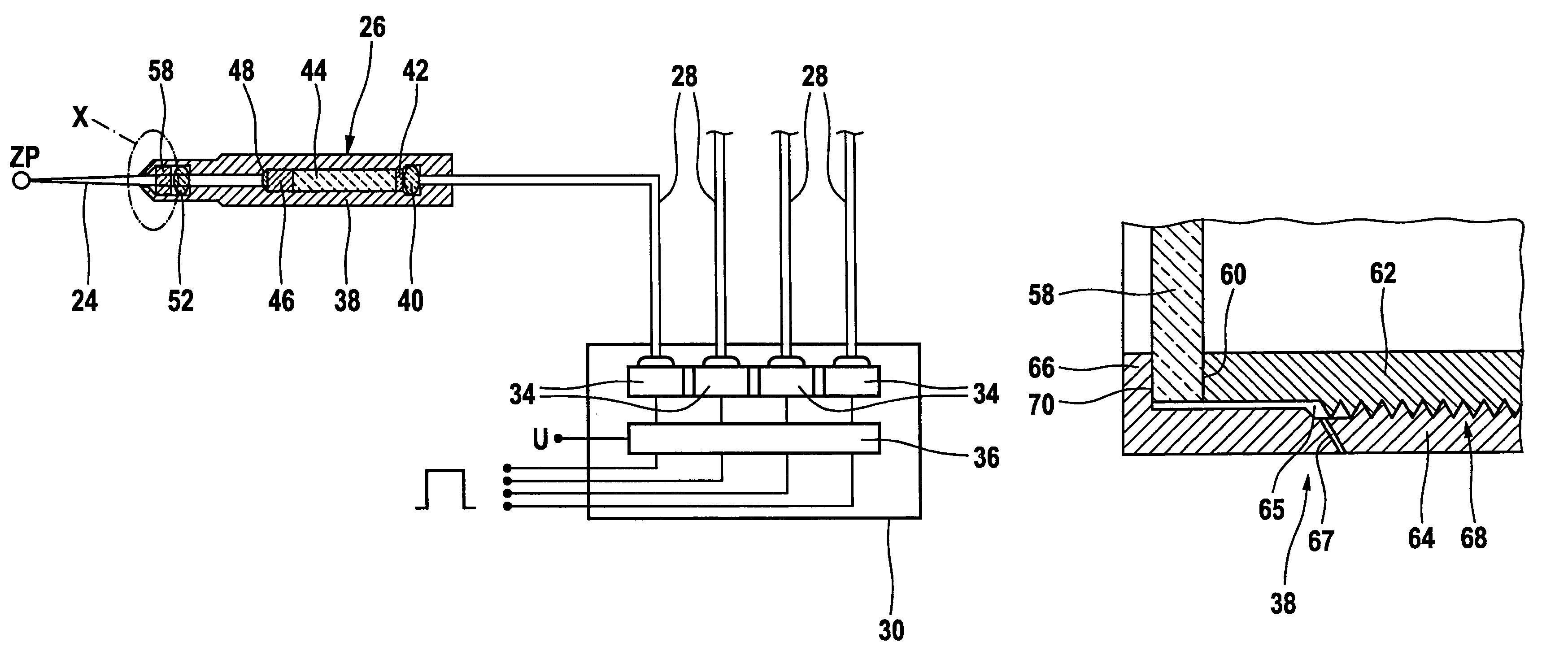 Ignition device for a laser ignition of an internal combustion engine