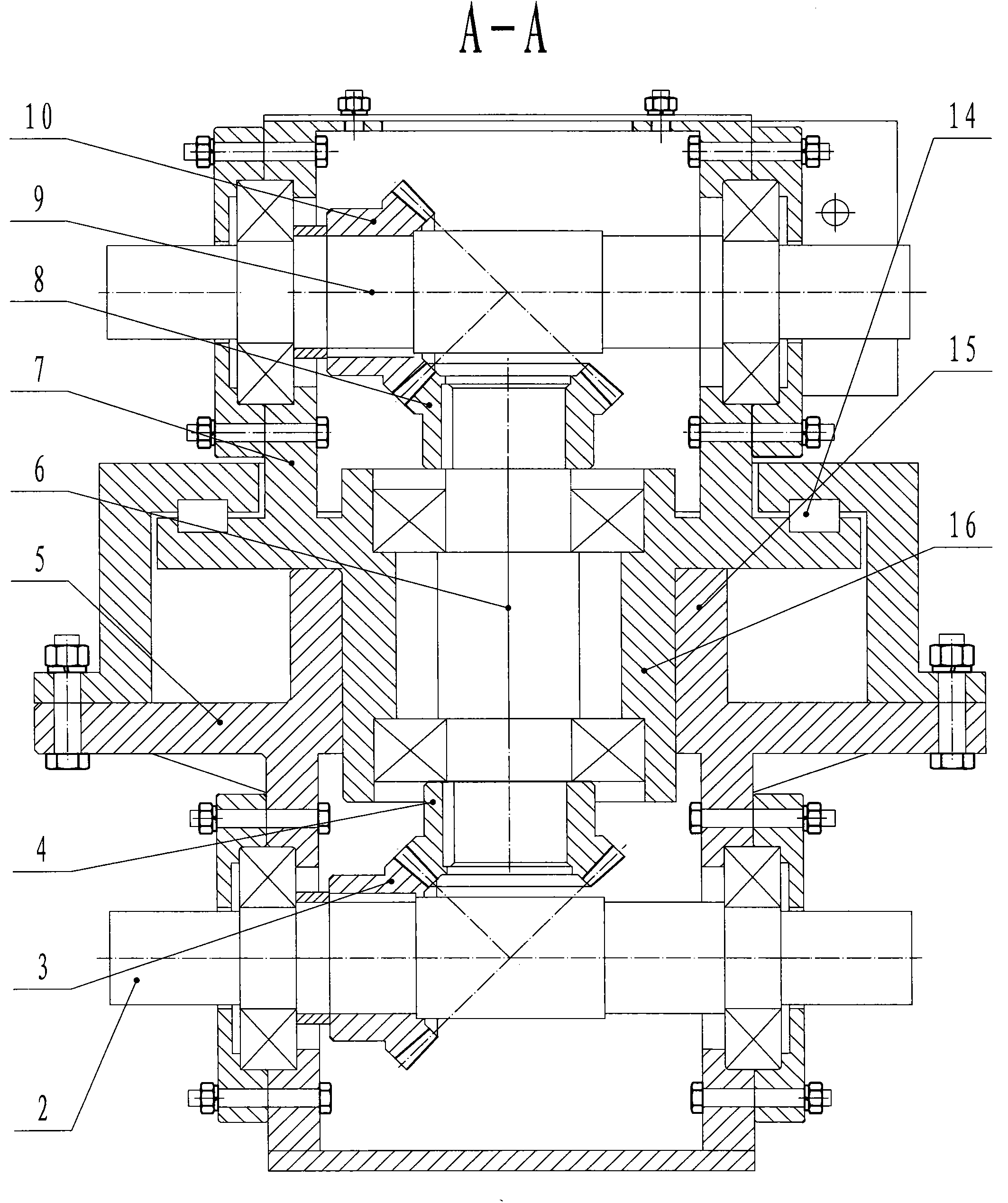 Vertical shaft rotation type drawing mechanism for forage grass cutting flatting mill