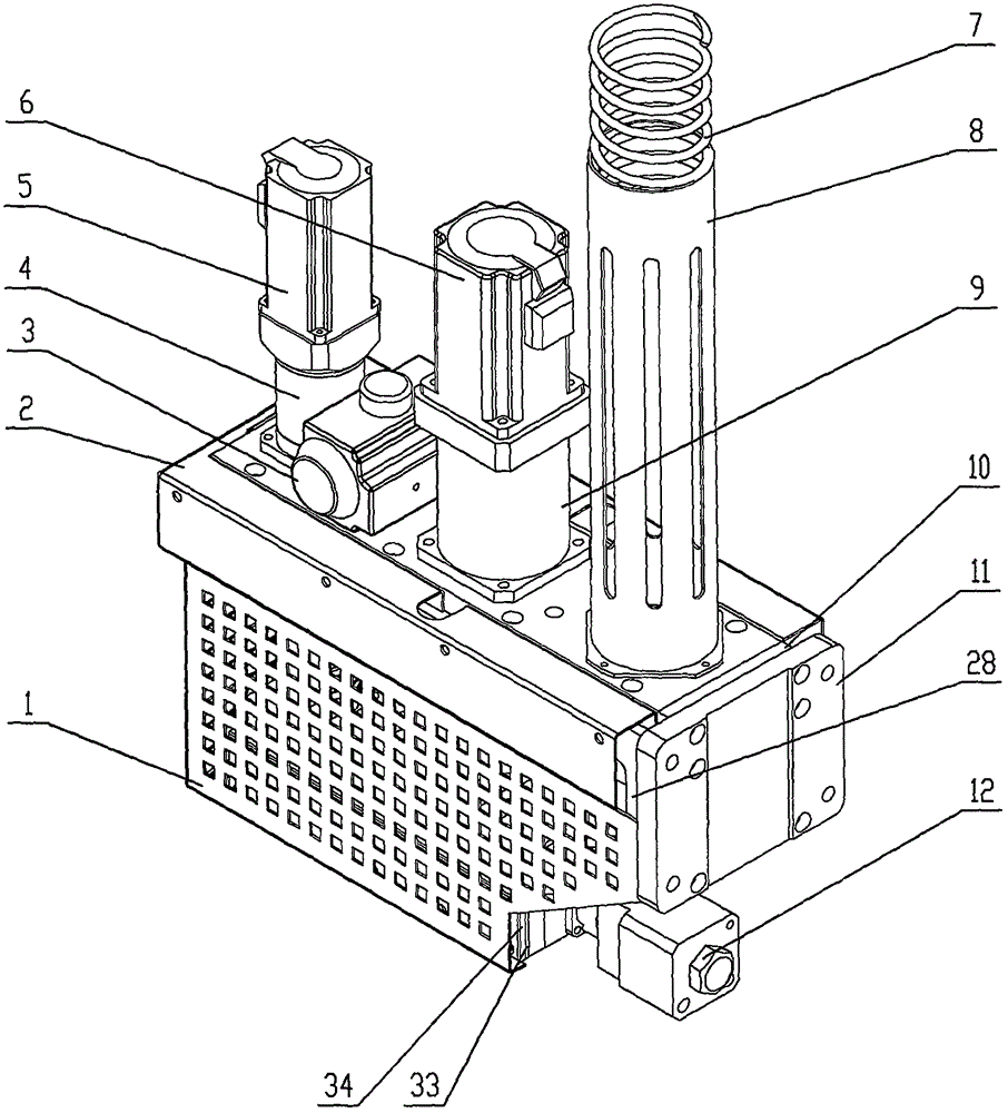 Glue application head with rotary glue application nozzle