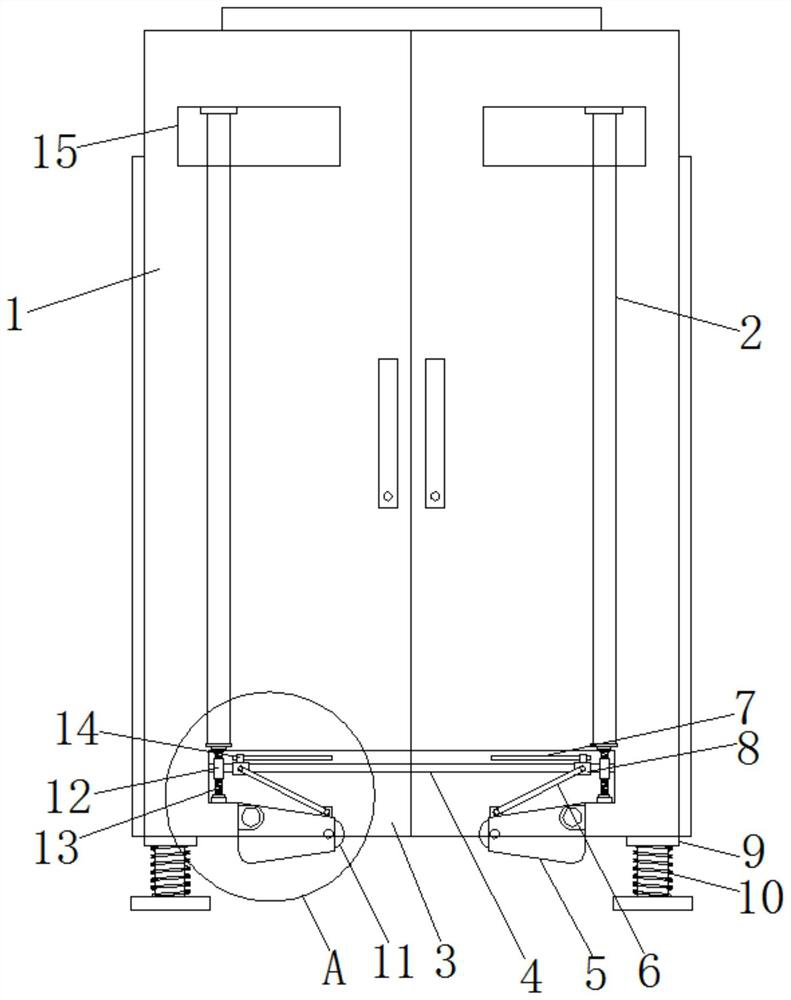 Movable power transformation cabinet with good shock absorption