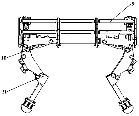 Foot-end adaptive hydraulic quadruped robot