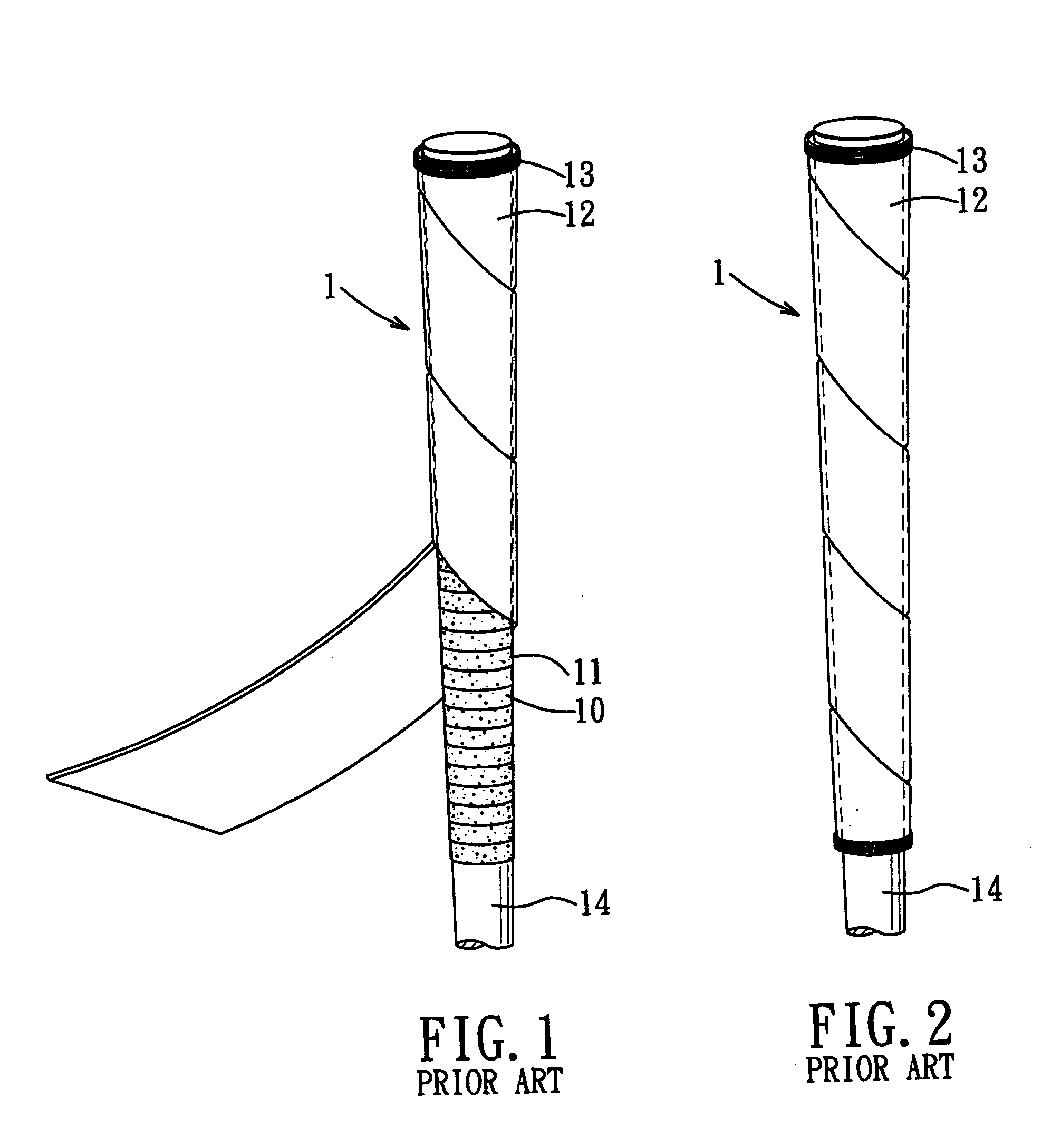 Golf club grip with a hem structure