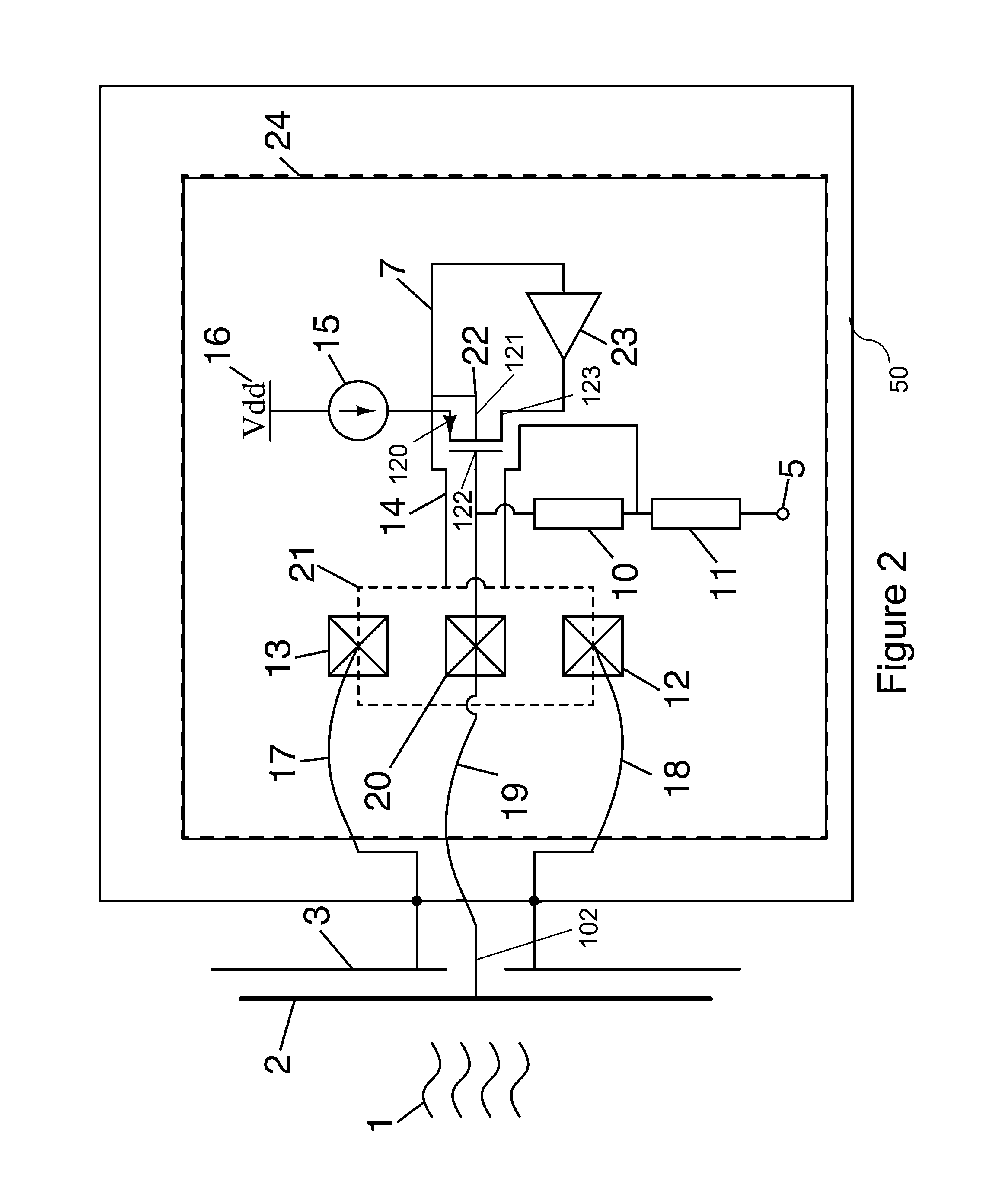 Integrated electric field sensor