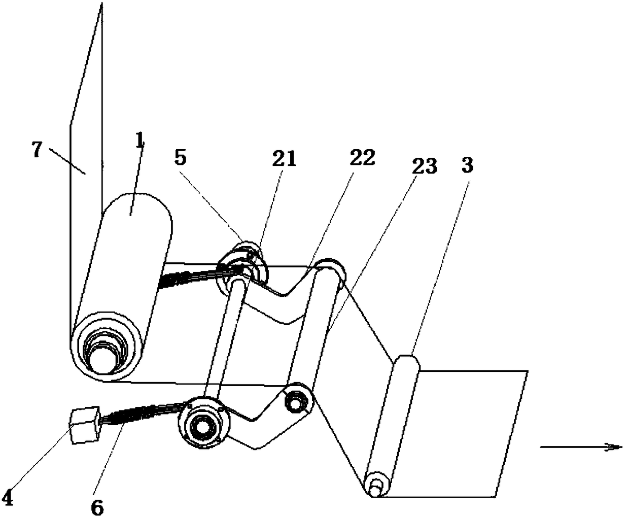 Buffer constant-tension device for online fiber unfolding and application method thereof