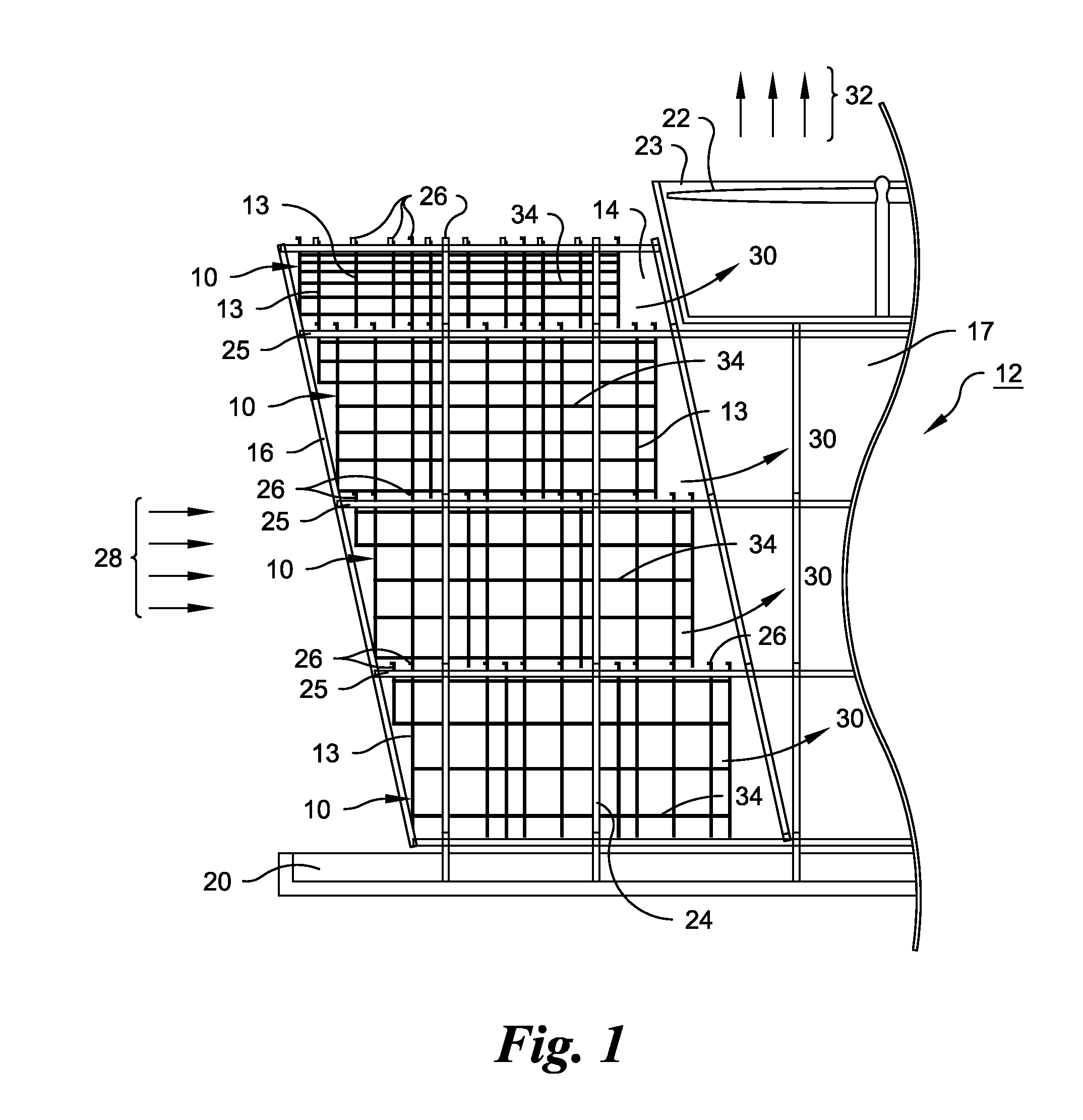 Composite hanger grid and components, splash bar, assembly thereof and method of assembly