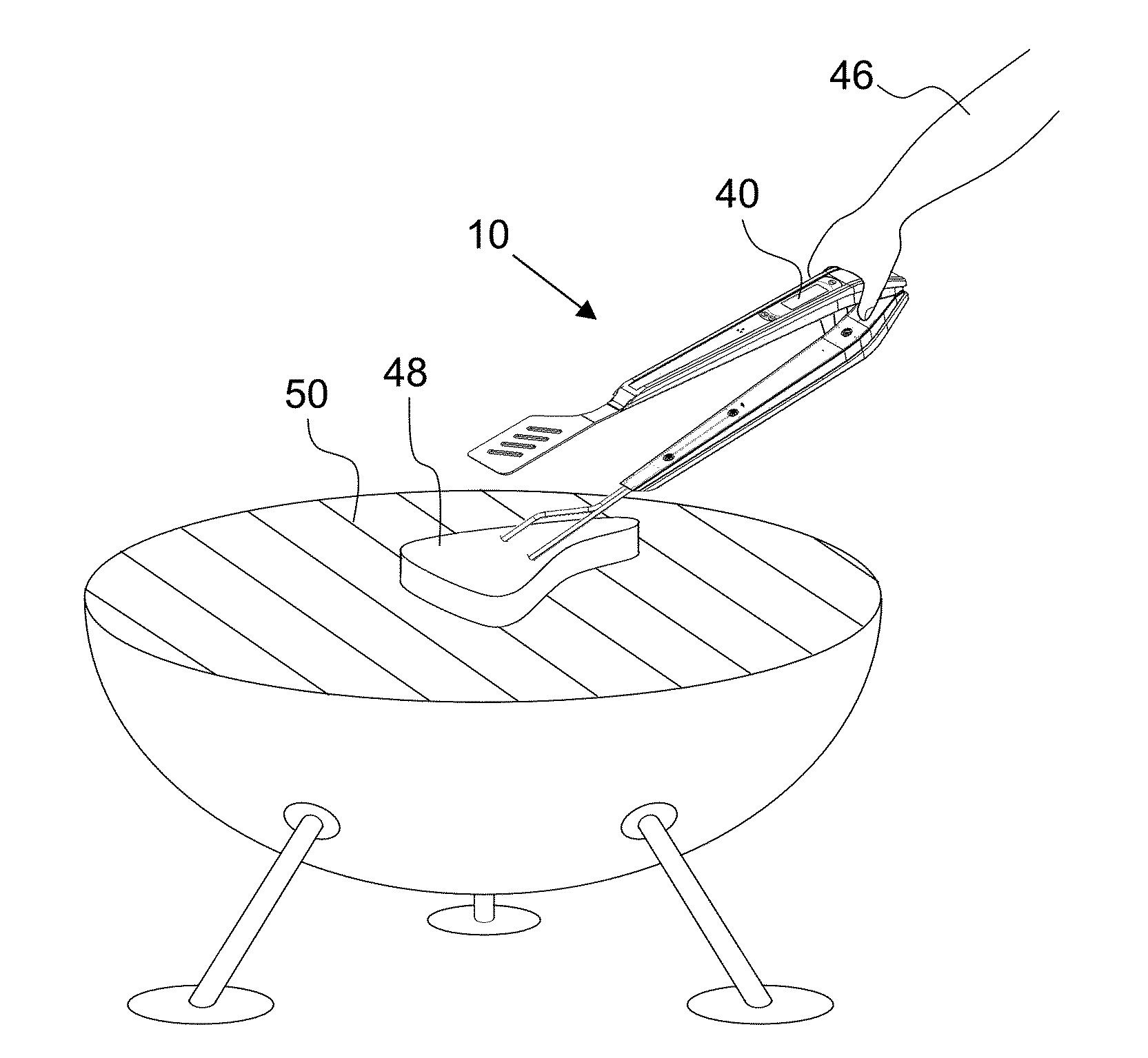 Barbecue Tongs With Temperature Sensor