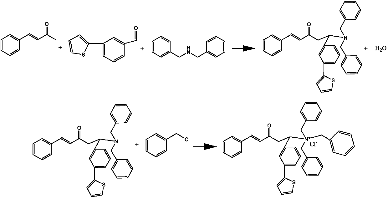 Preparation method and application of Mannich base quaternary ammonium salt high-temperature resistant acidification corrosion inhibitor