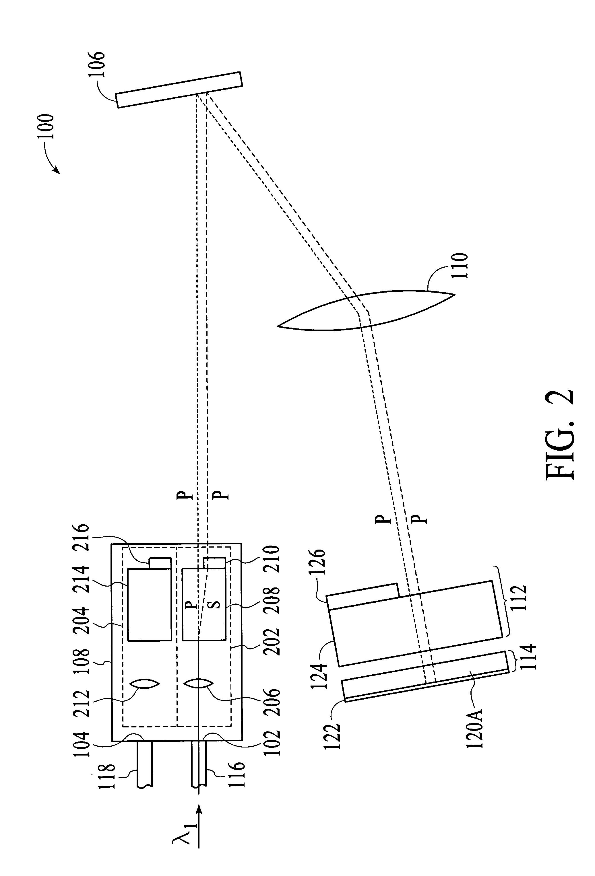 Wavelength selective switching device and method for selectively transmitting optical signals based on wavelength