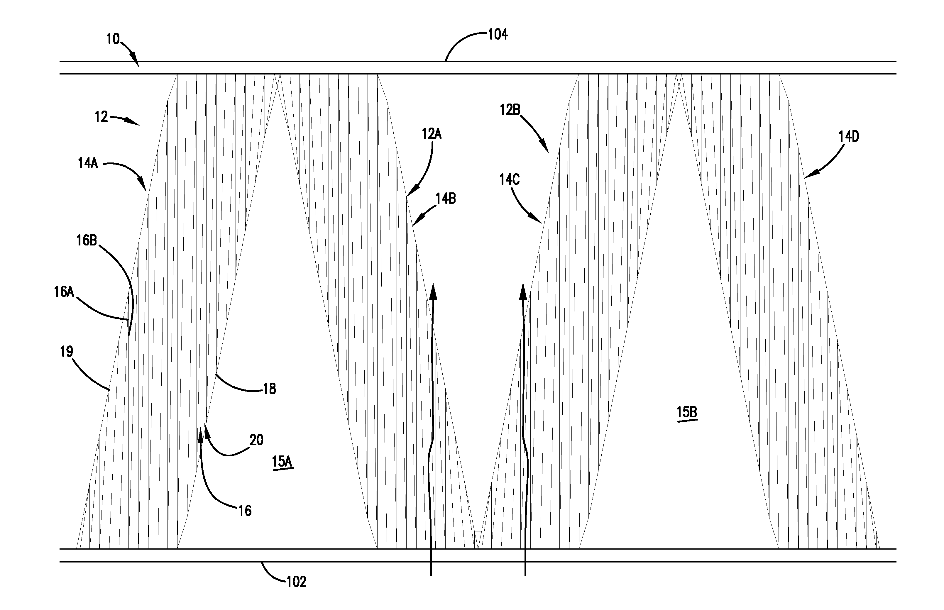 Filter assembly with pleated media pockets, and methods