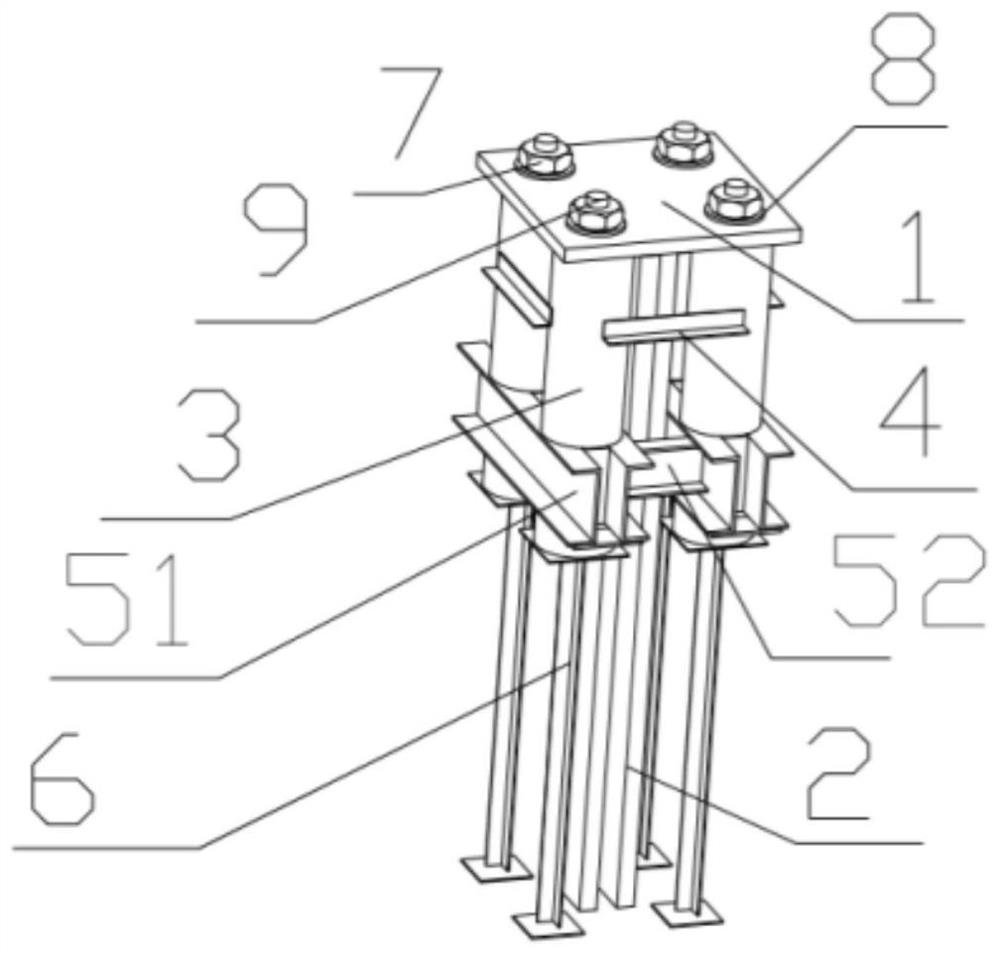 Gas turbine base fixing device and fixing device installation method