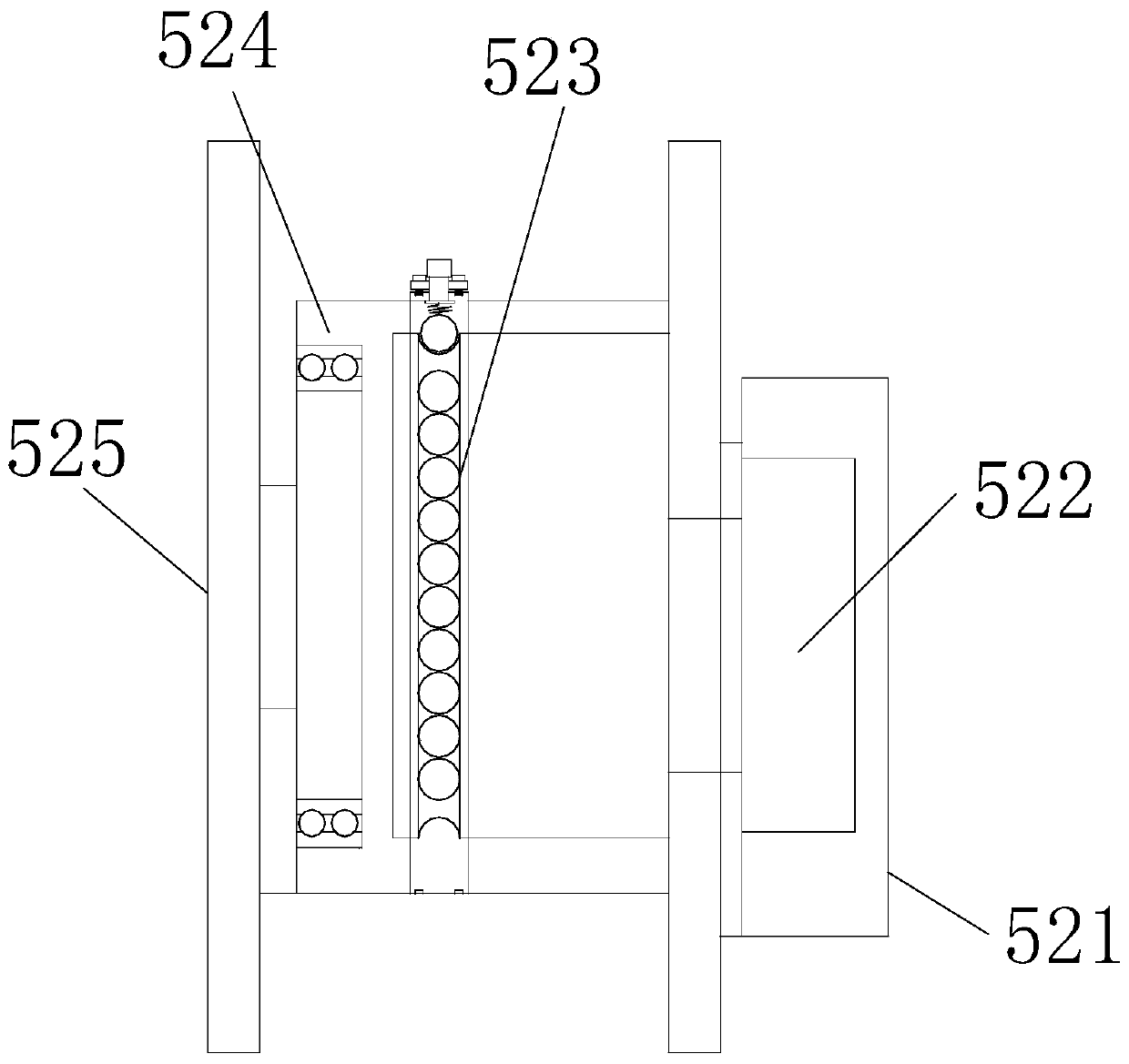 Portable bridge construction measuring device provided with coil type electromagnetic fixed direction support seat