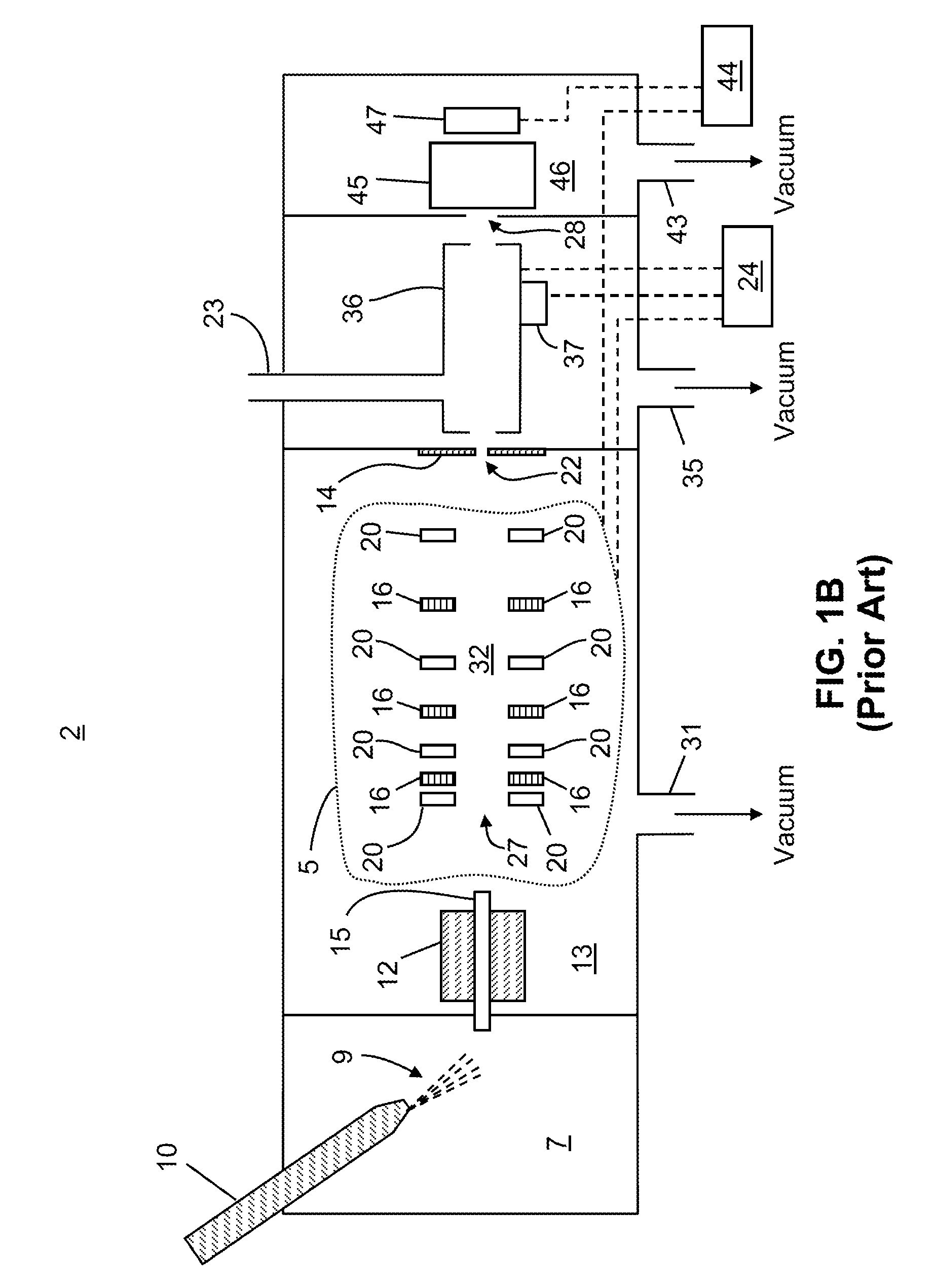 Radio frequency device to separate ions from gas stream and method thereof