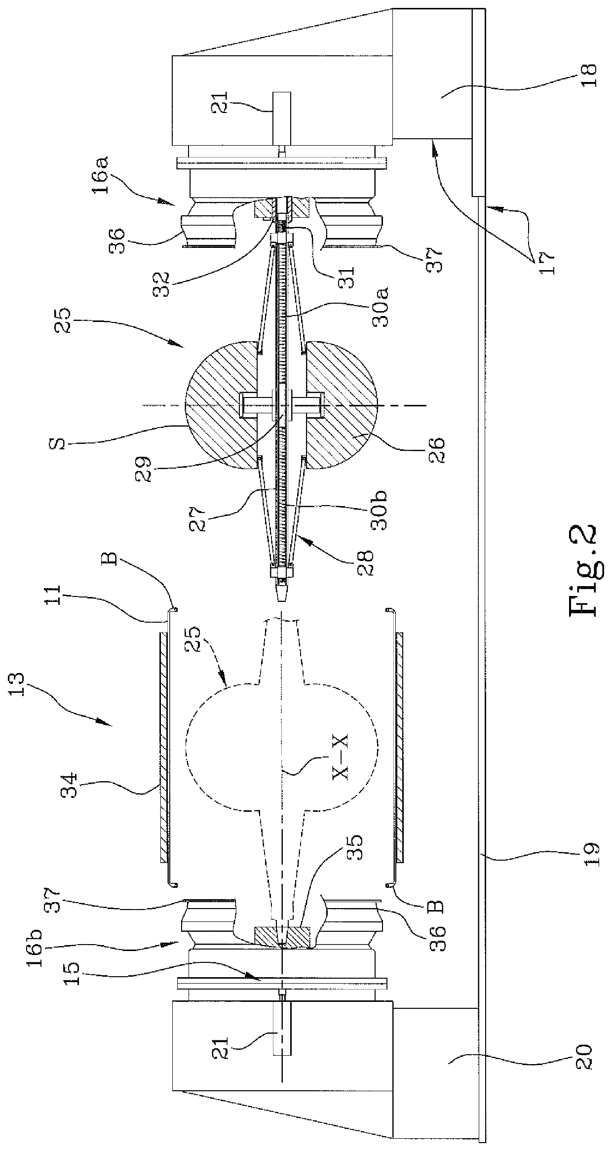 Process and apparatus for building tyres