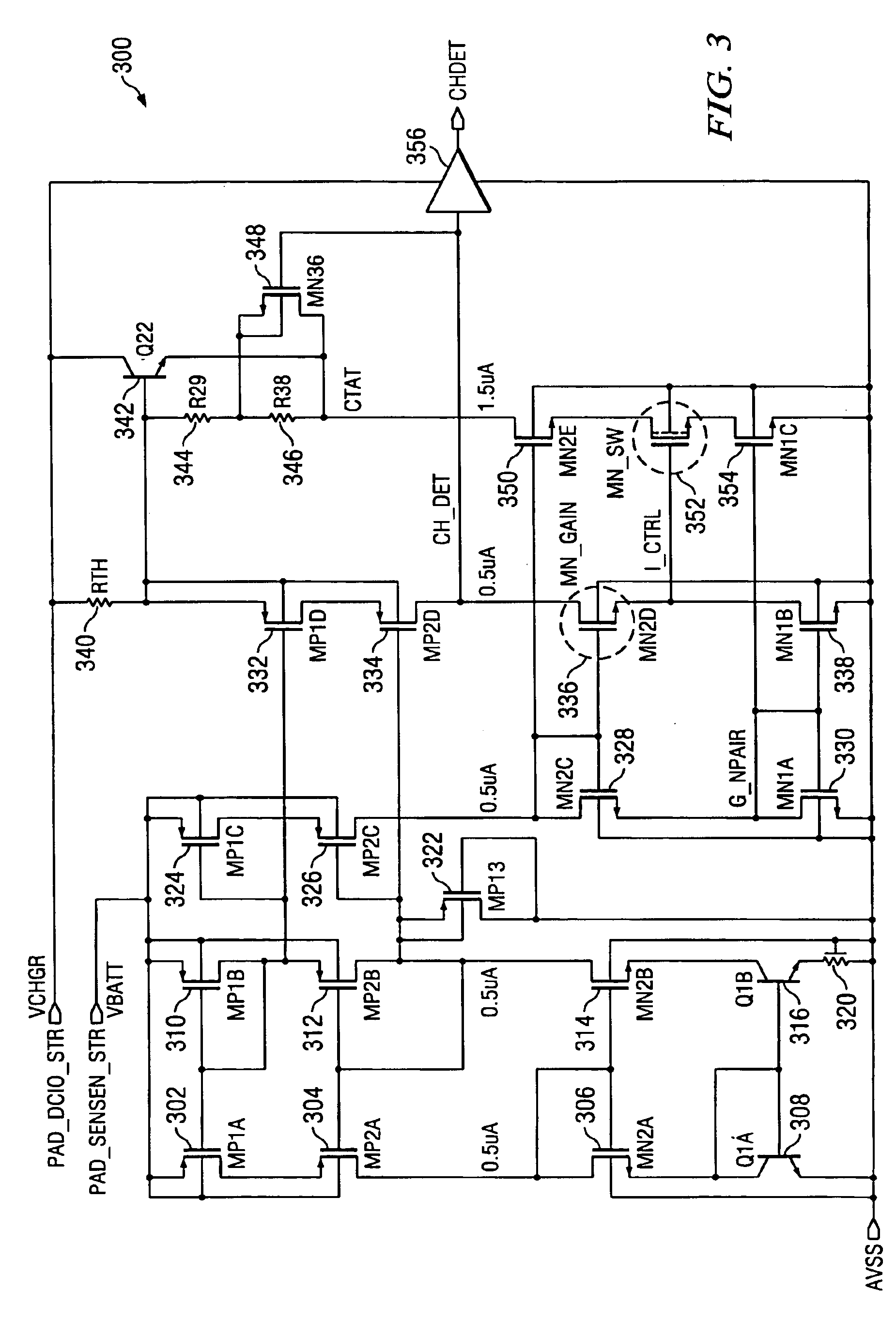 Detection circuit having an adaptive threshold