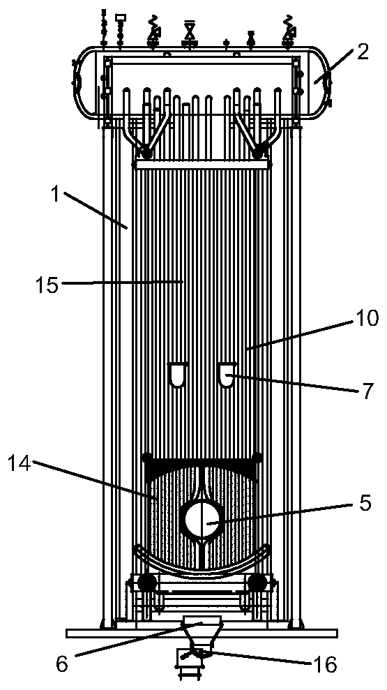 Gas and powder fuel dual-purpose boiler provided with front O type horizontal hearth and rear vertical hearth