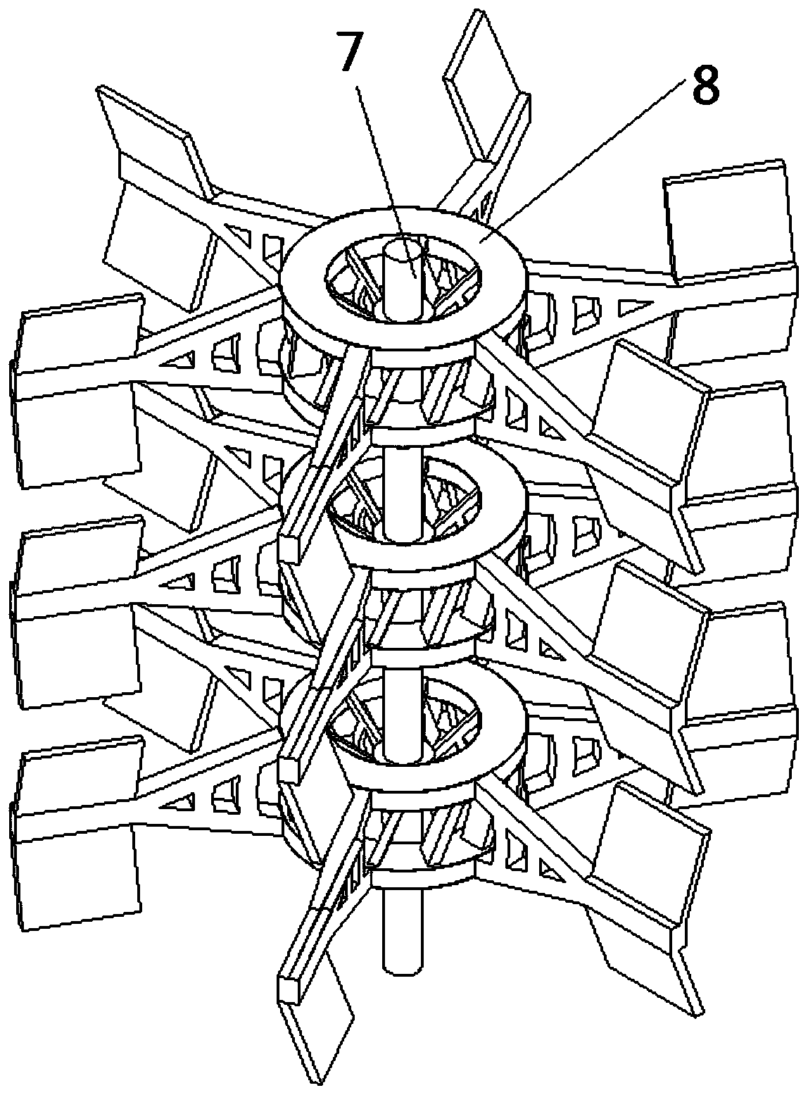 Stirring device for producing plastic products