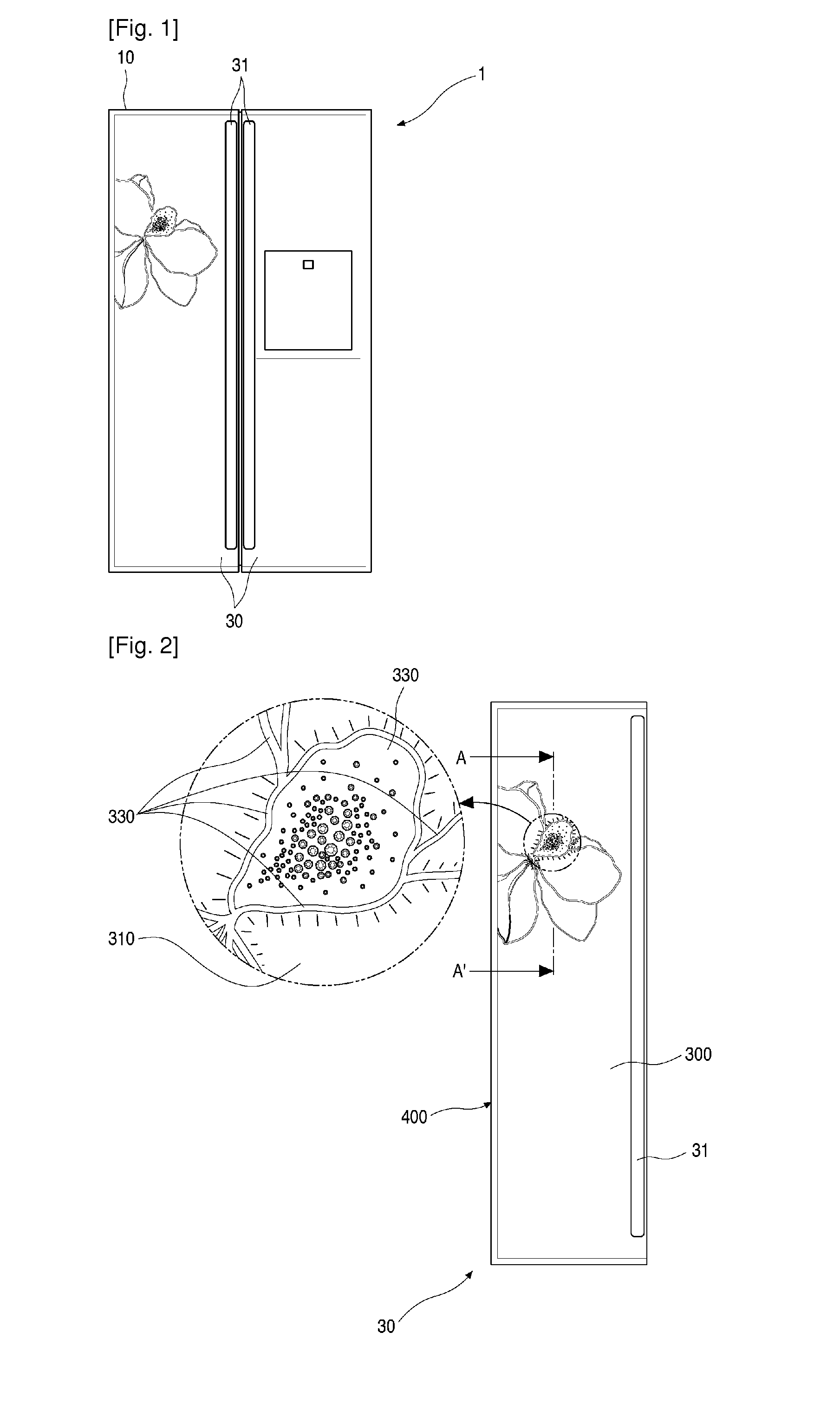 Refrigerator and refrigerator door