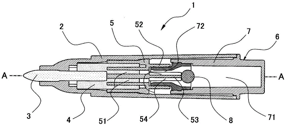 Wrtiting implement and ink cartridge