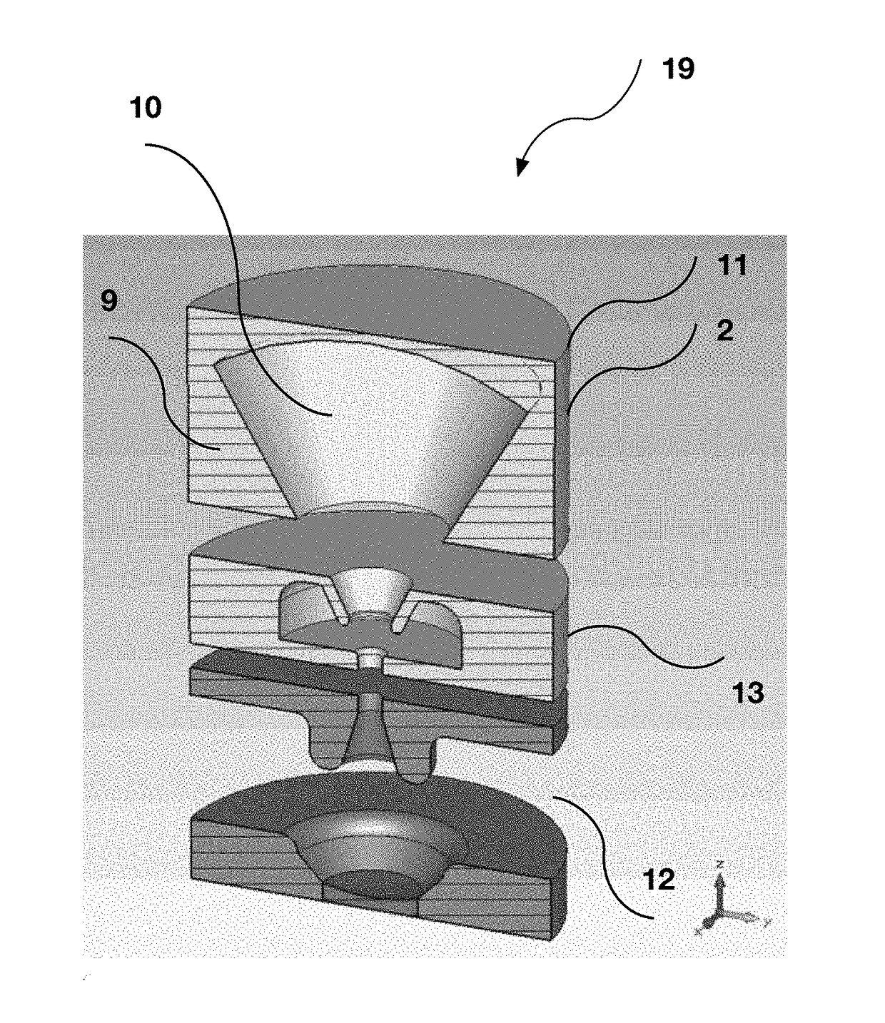 Apparatus for mm-wave radiation generation utilizing whispering gallery mode resonators