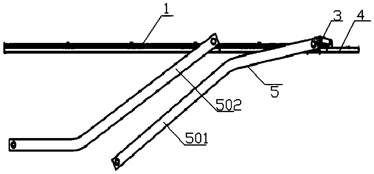 Rocker arm type linkage turnover device of muck truck cover plate