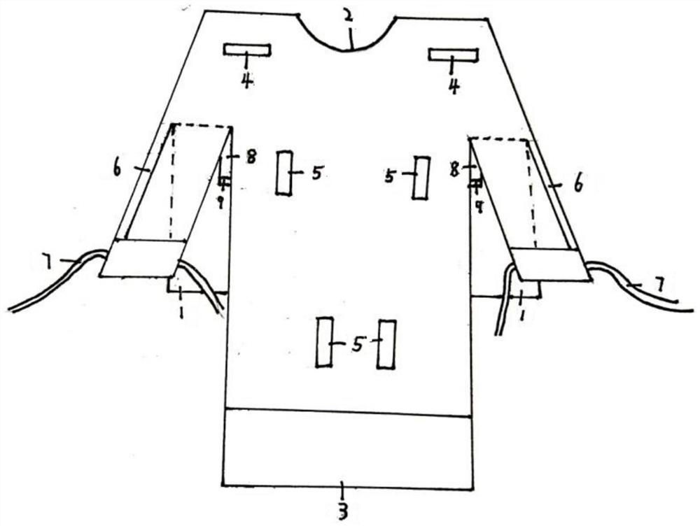 Reversely-worn multi-catheter hospital gown for intensive care unit