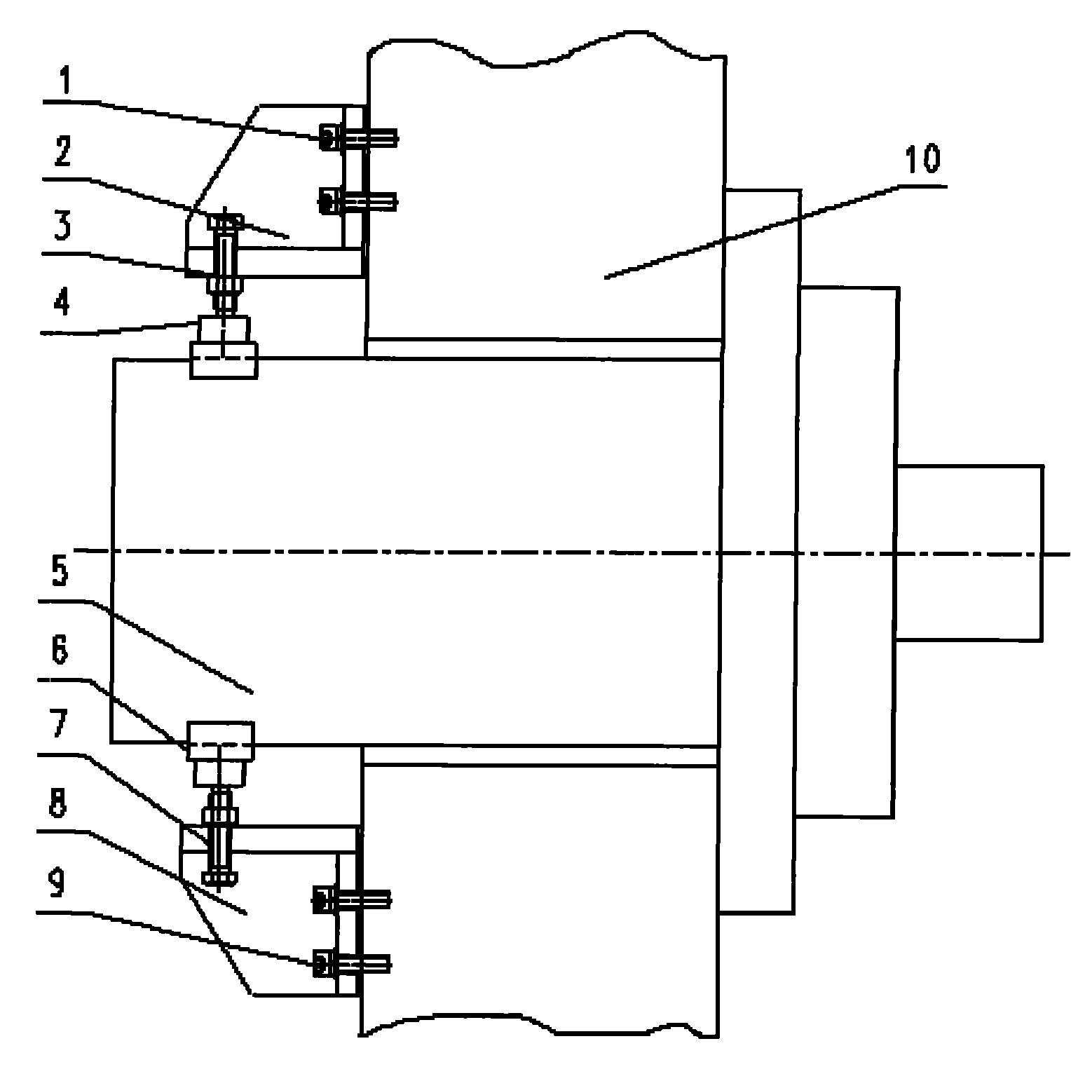 Main oil cylinder support bracket and pressing device for cast-iron pipe hydrostatic testing machine