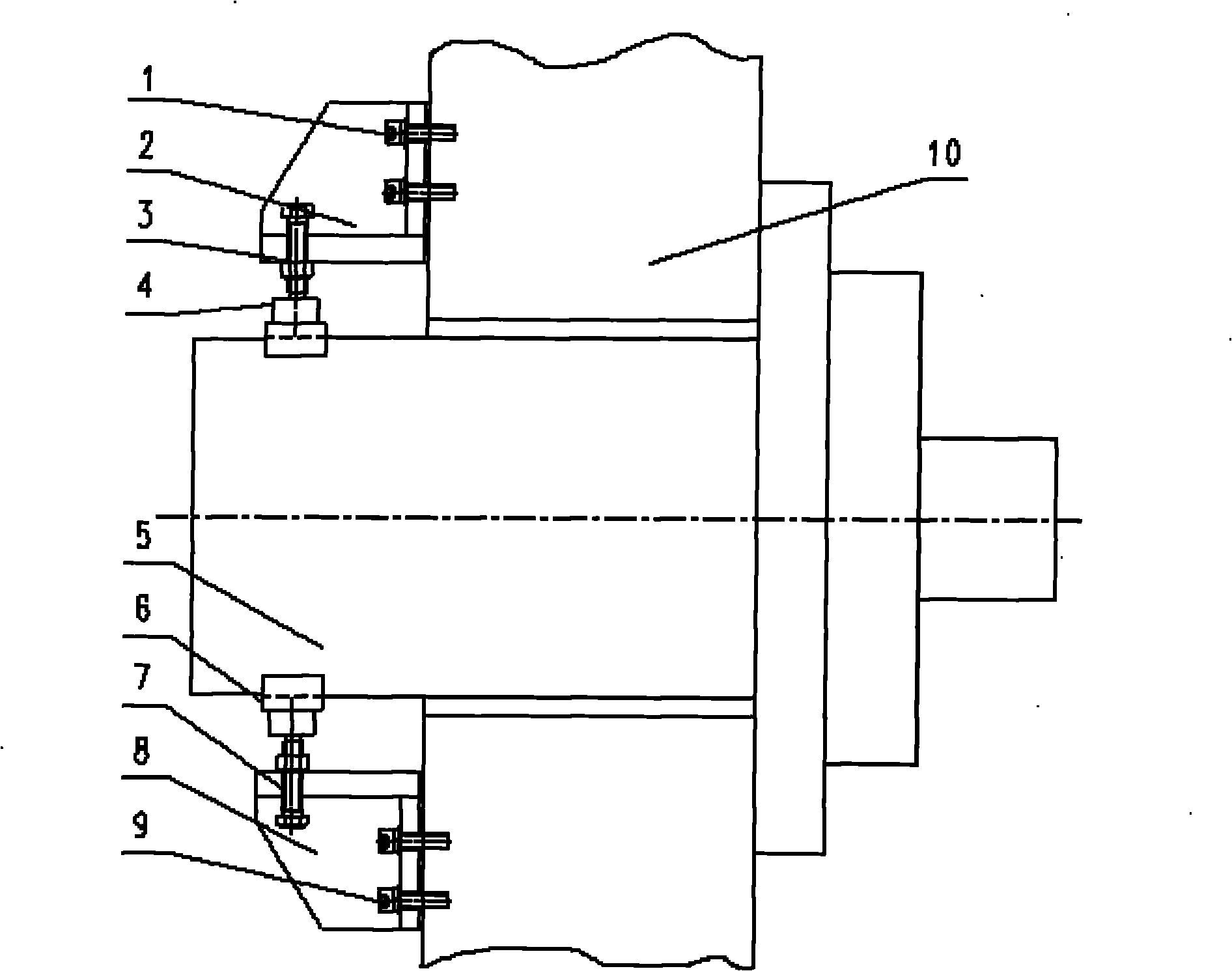 Main oil cylinder support bracket and pressing device for cast-iron pipe hydrostatic testing machine