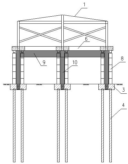 Method of creating a construction site for the development of underground spaces under an existing building complex