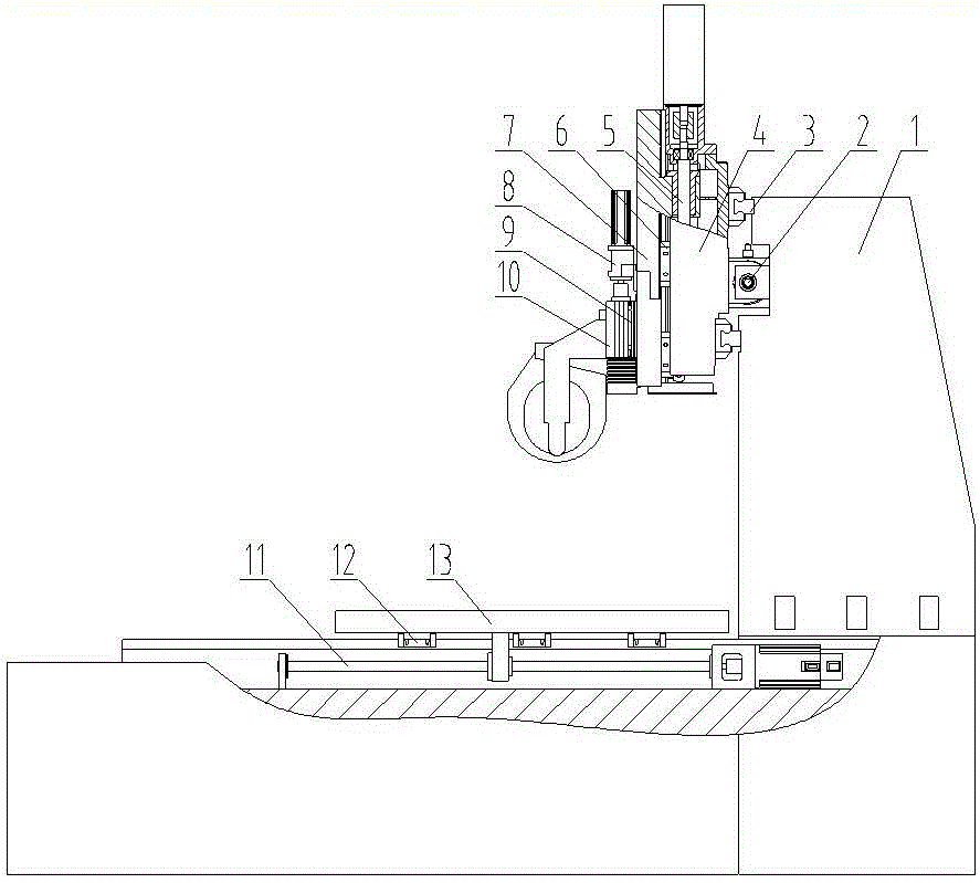 Master-slave gantry lathe bed structure with double Z axes