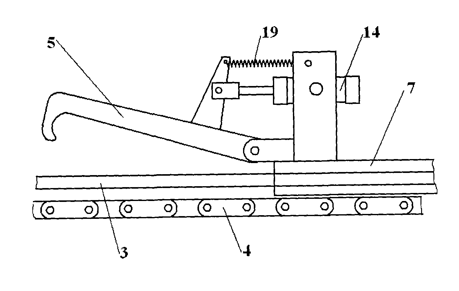 Control mechanism of vertical pulling machine of copper pipe