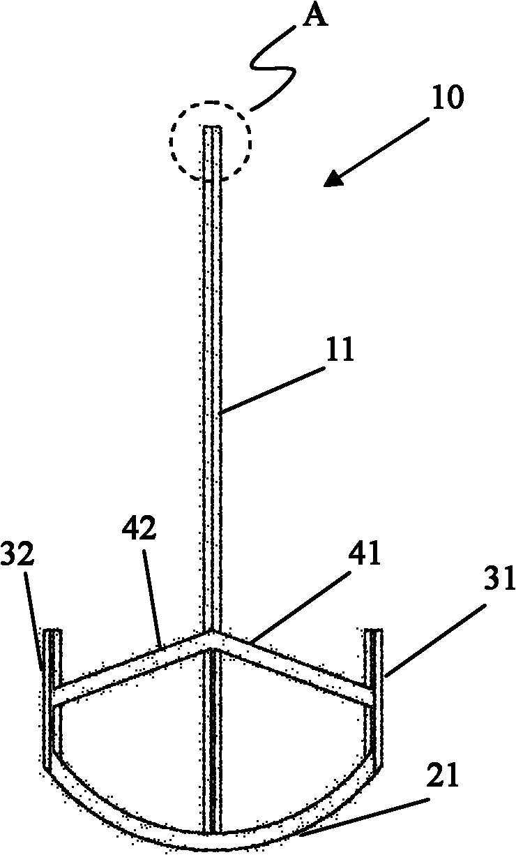 Anchor agitator and a single-cone dryer with same