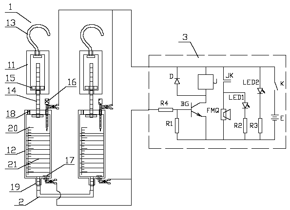 Movable-type crane support unbalance early-warning device