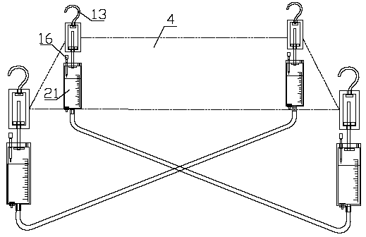 Movable-type crane support unbalance early-warning device