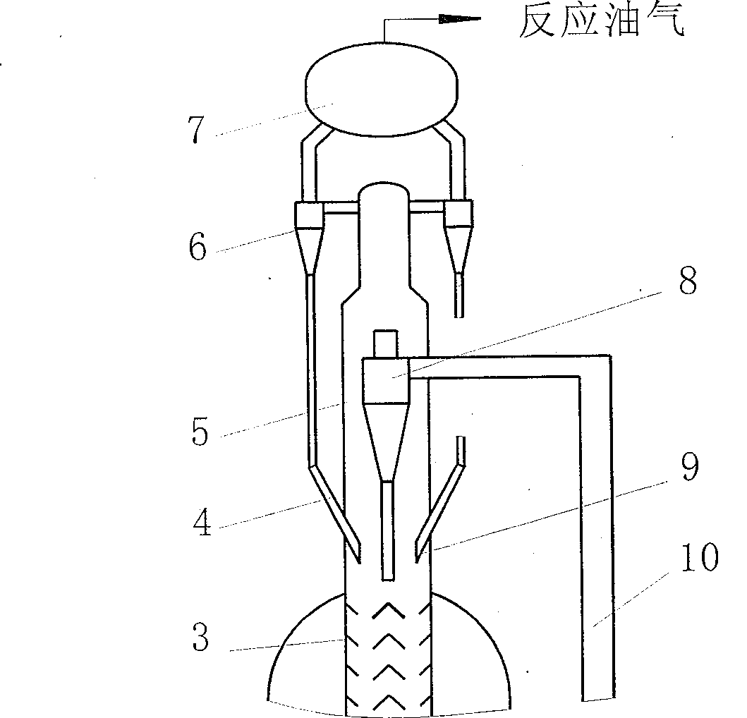 Catalytic cracker of coarse cyclone internal tubular settler