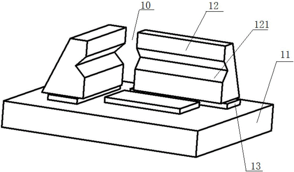 Ridge prism cemented component production technology and fixture thereof