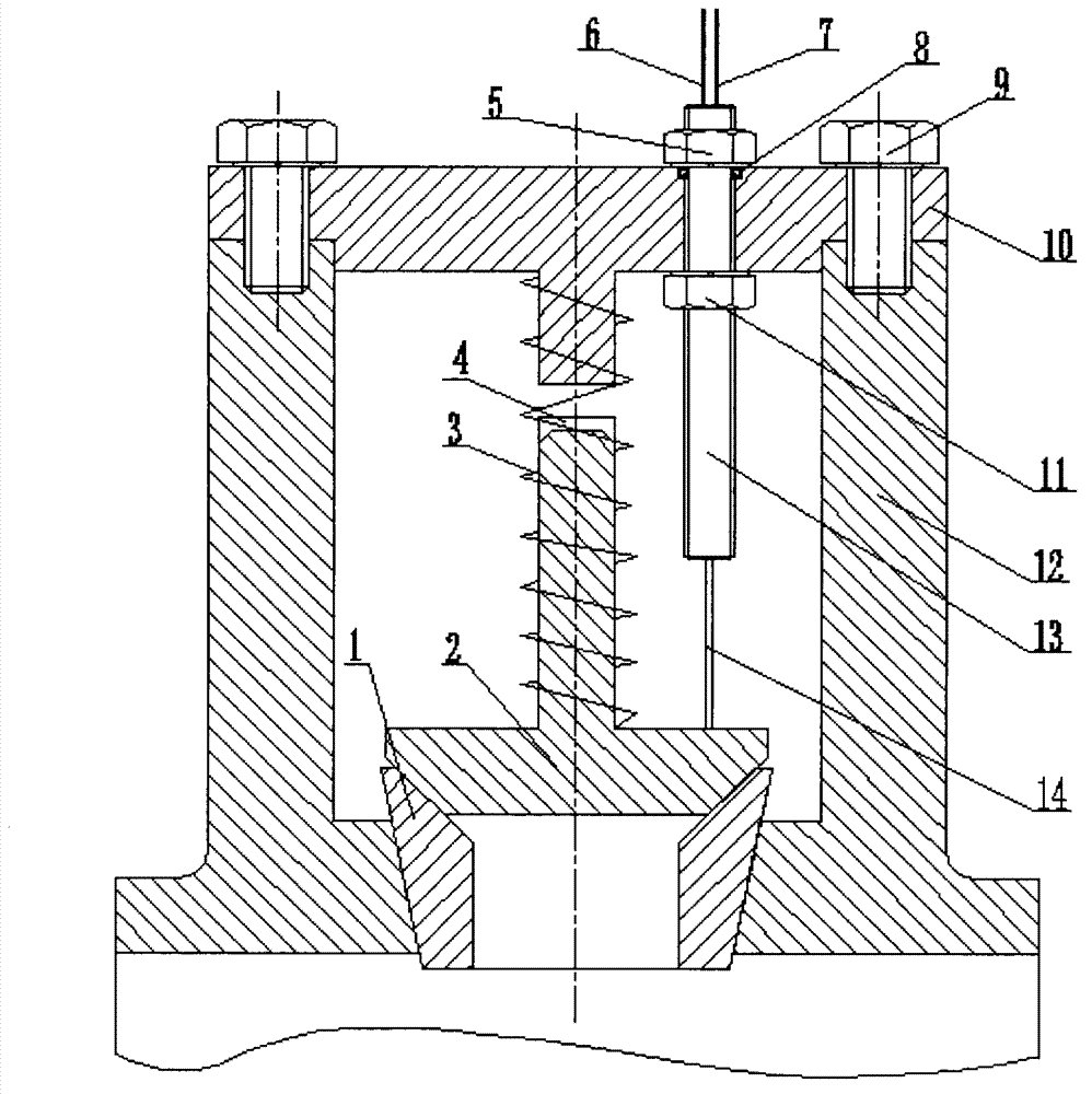 Device for measuring valve disc displacement of reciprocating pump valve