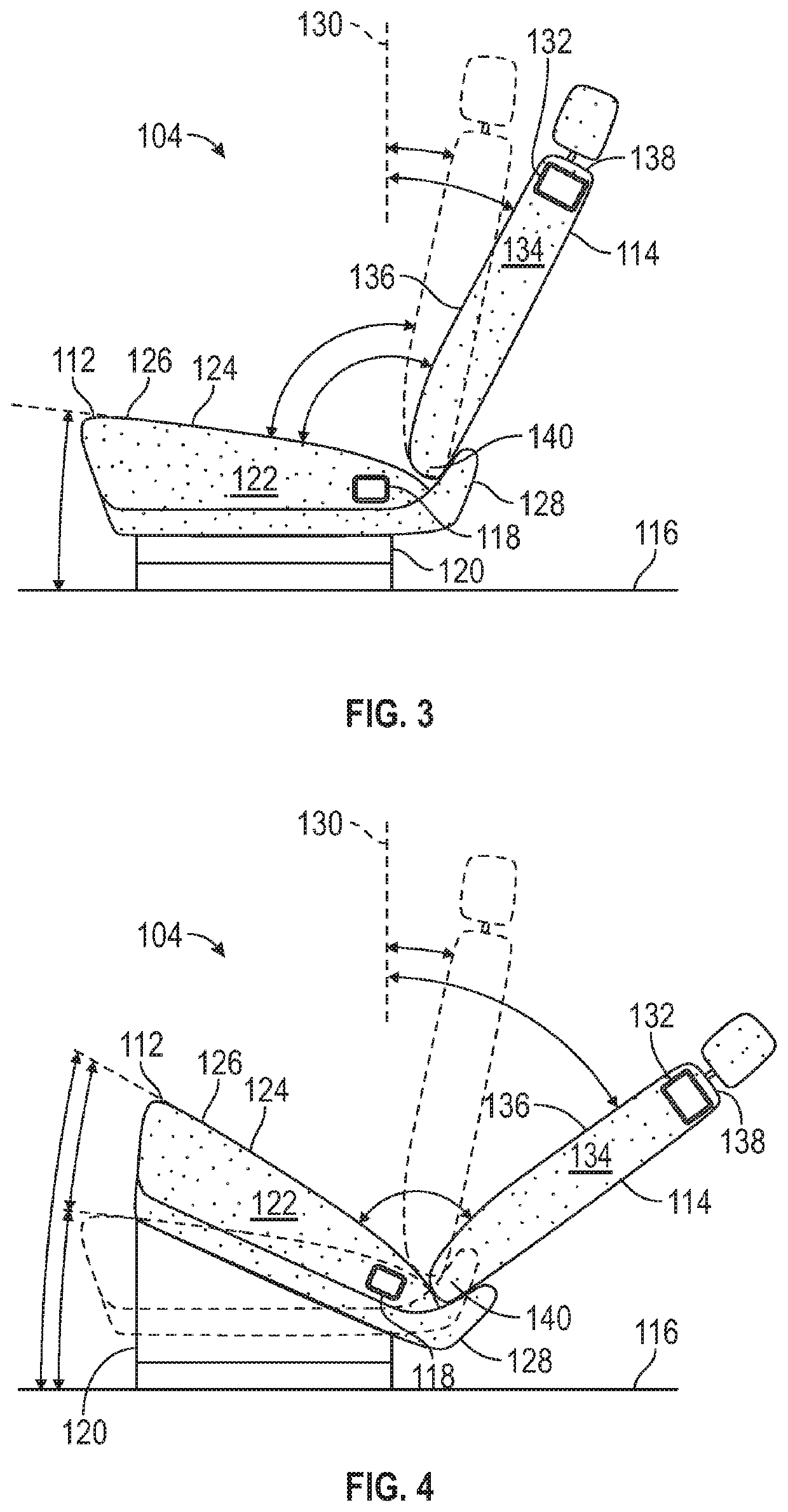 Vehicle seat for a motor vehicle and method of positioning the same