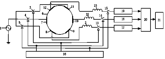 Non-contact type conductive measurement device and method for phase content of gas-liquid two-phase flow