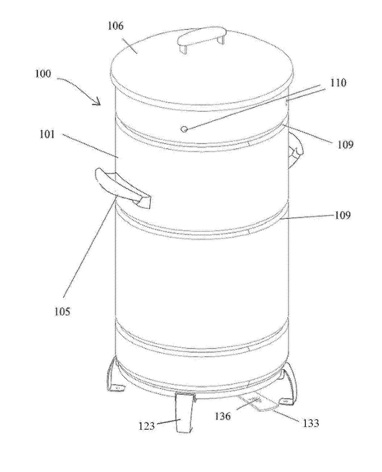 Vertical barrel cooker for even-temperature cooking and related methods