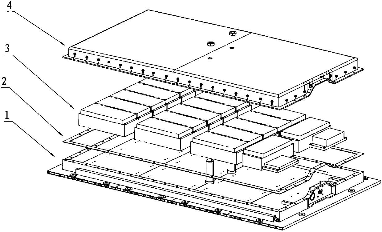 Integrated-form water-cooling power battery shell used for new energy automobiles