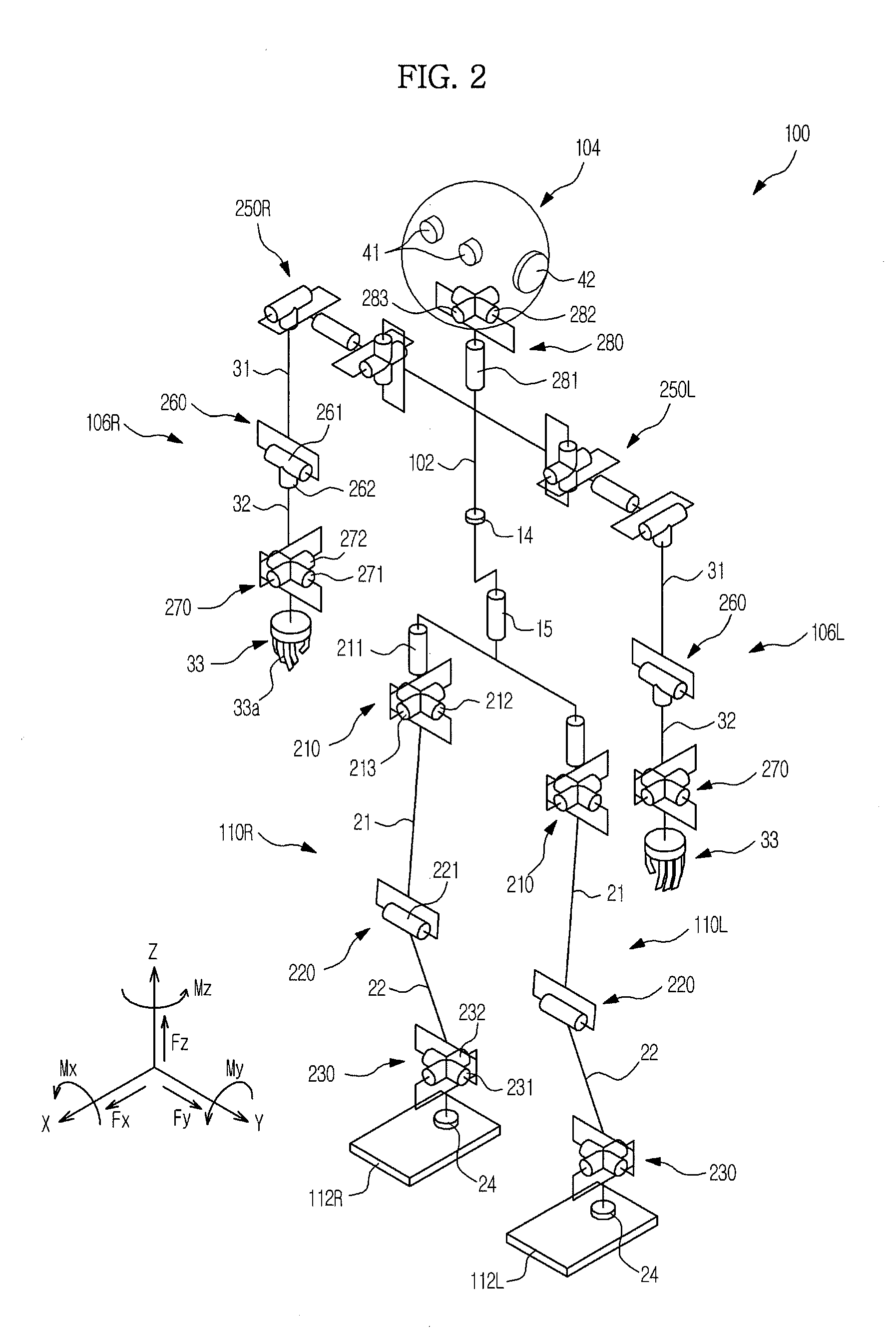 Humanoid robot and walking control method thereof