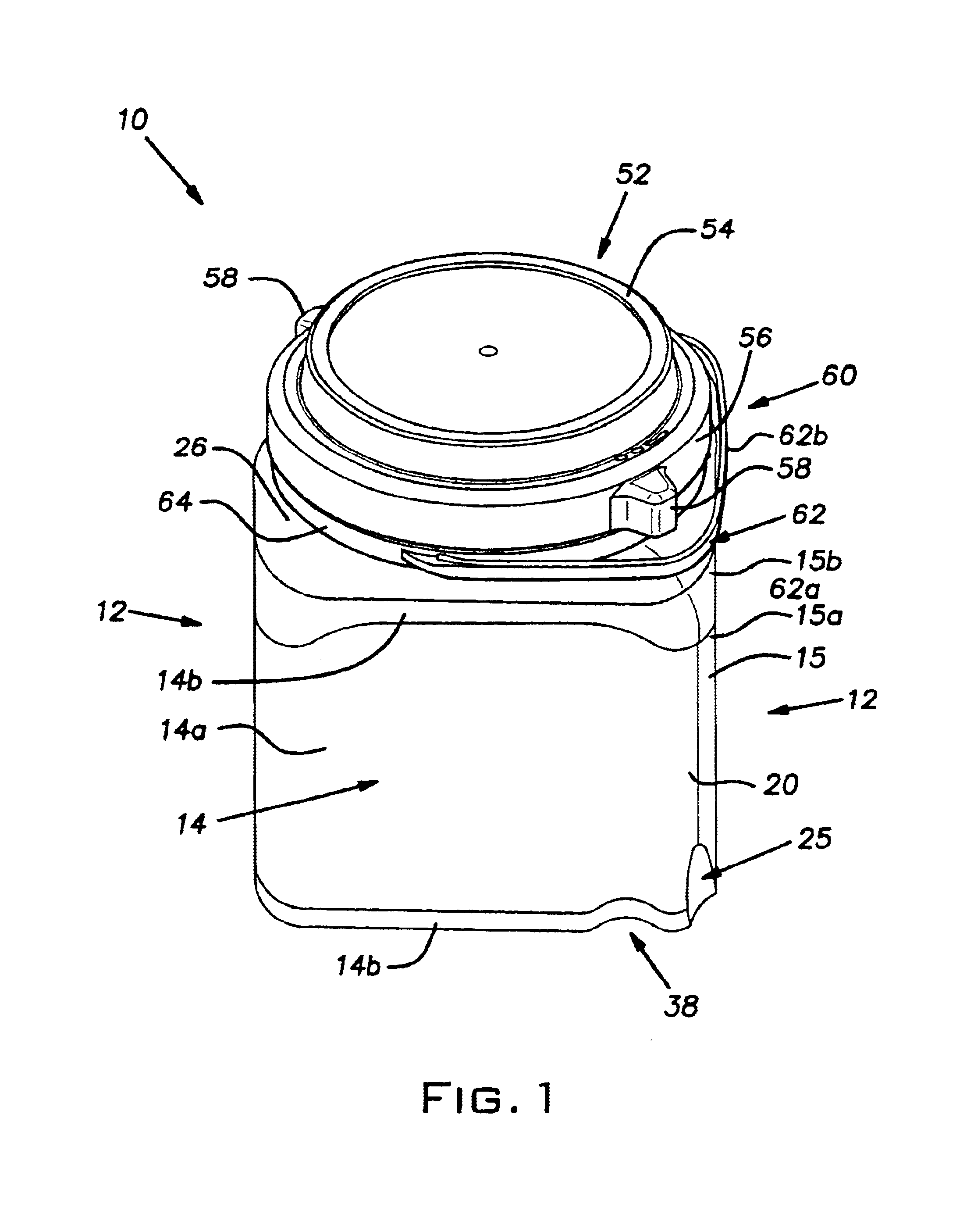 Plastic paint container having a cube-shaped body