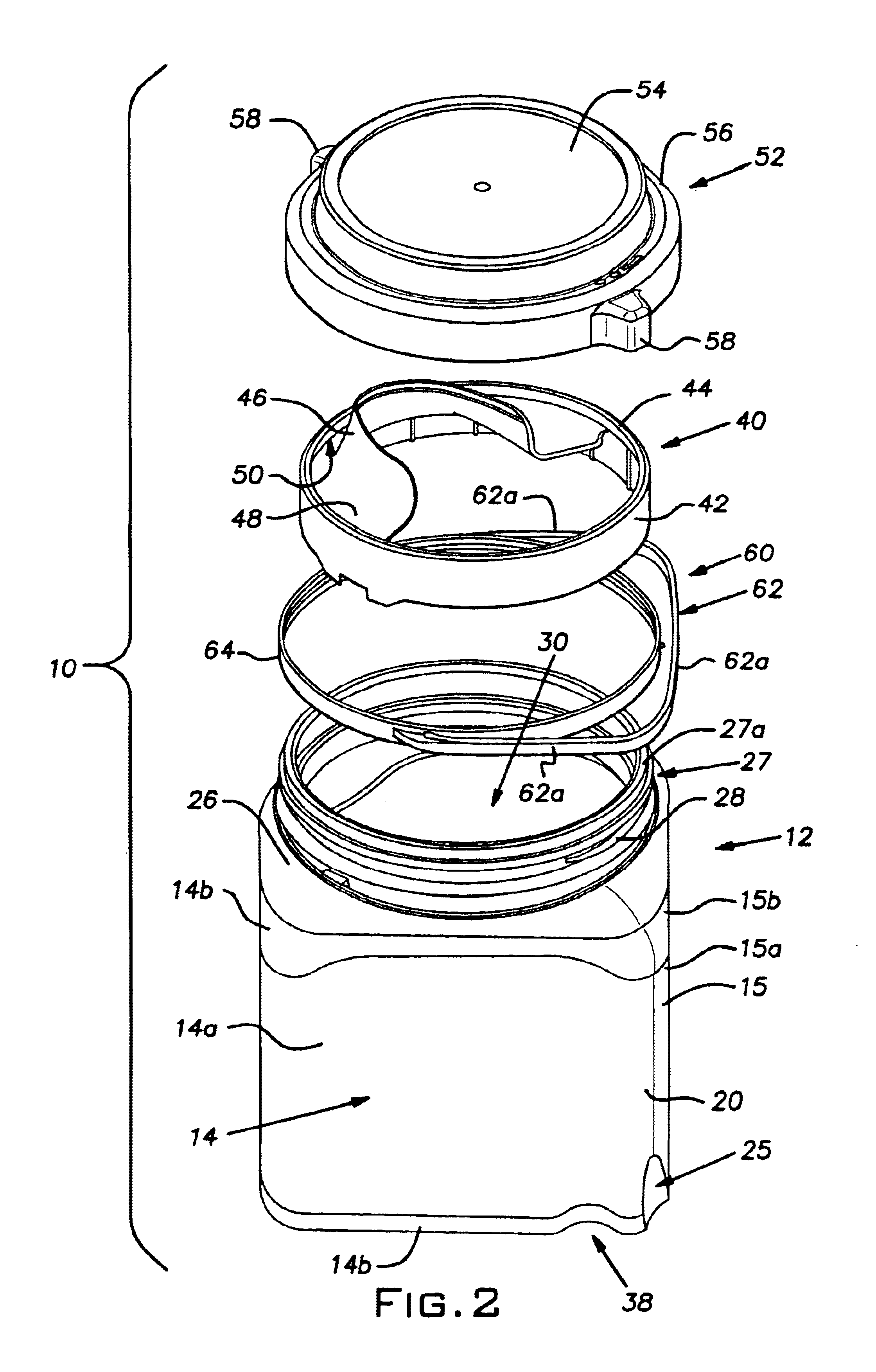 Plastic paint container having a cube-shaped body