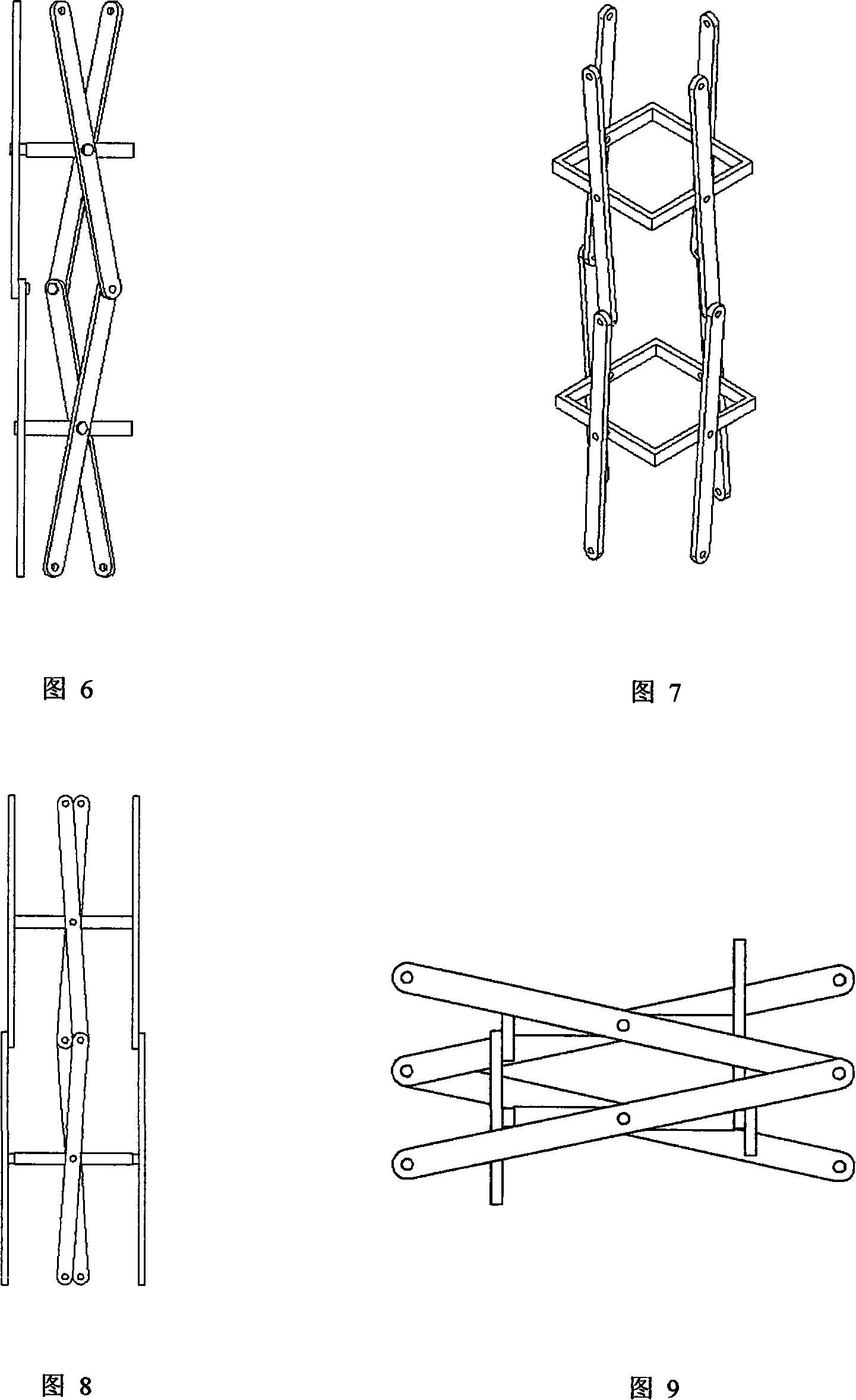 Zigzag rod space telescopic mechanism